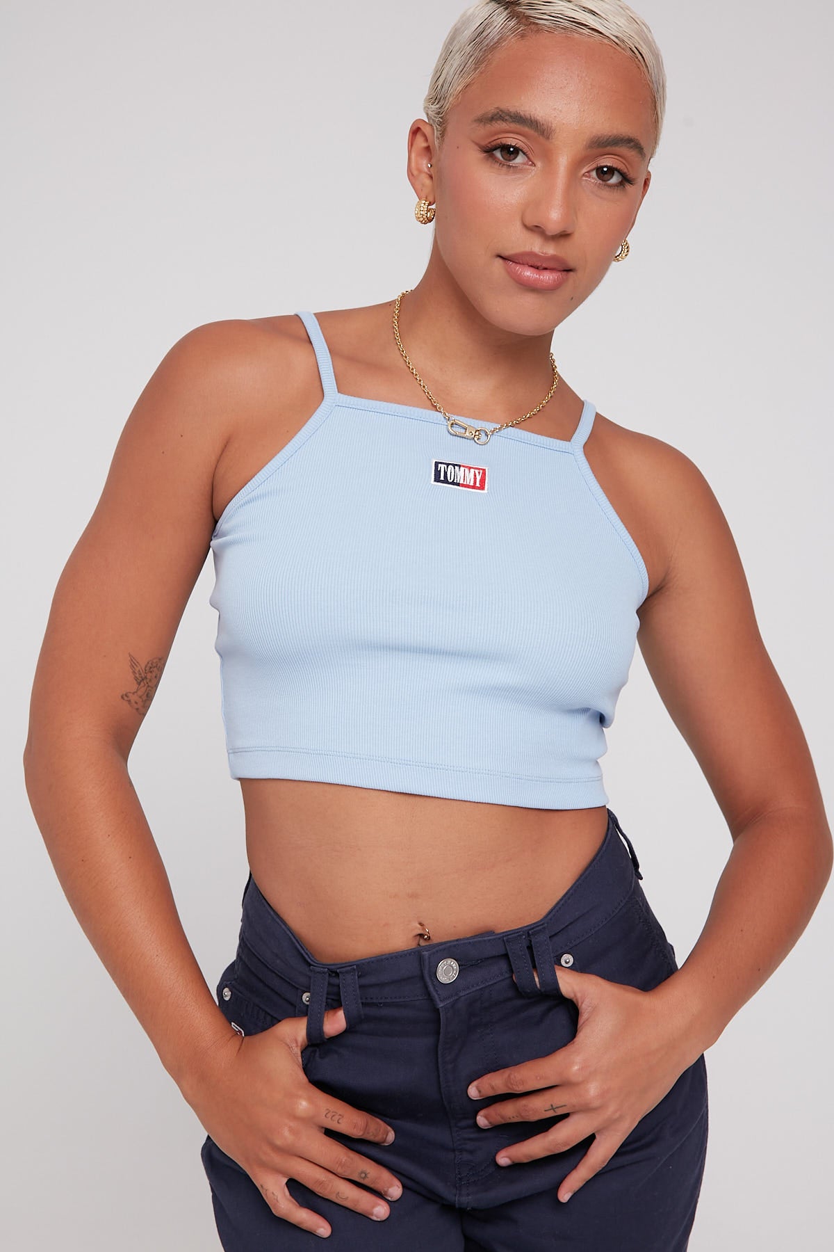Tommy Jeans Baby Crop Timeless – Rib Singlet Store Universal Blue Pearly
