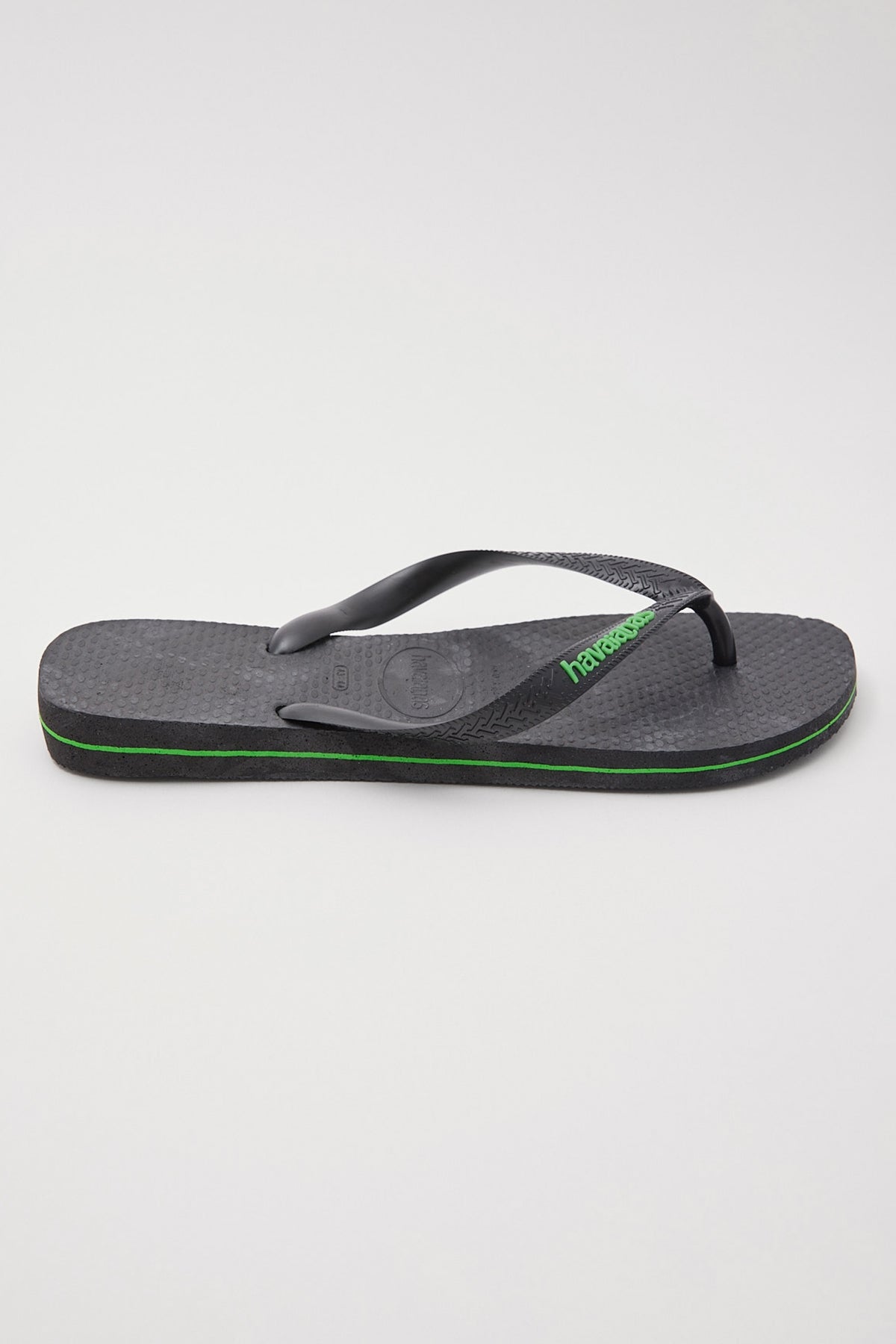 Havaianas Rubber Logo Thong Black Green