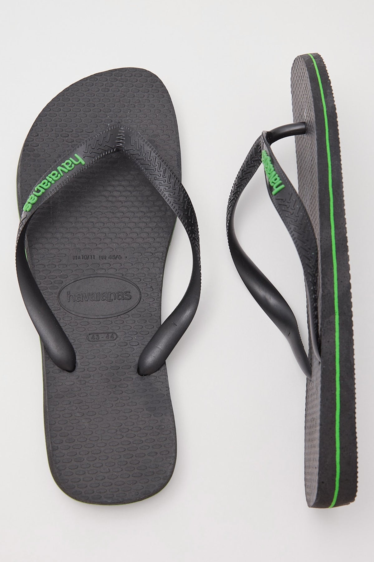 Havaianas Rubber Logo Thong Black Green