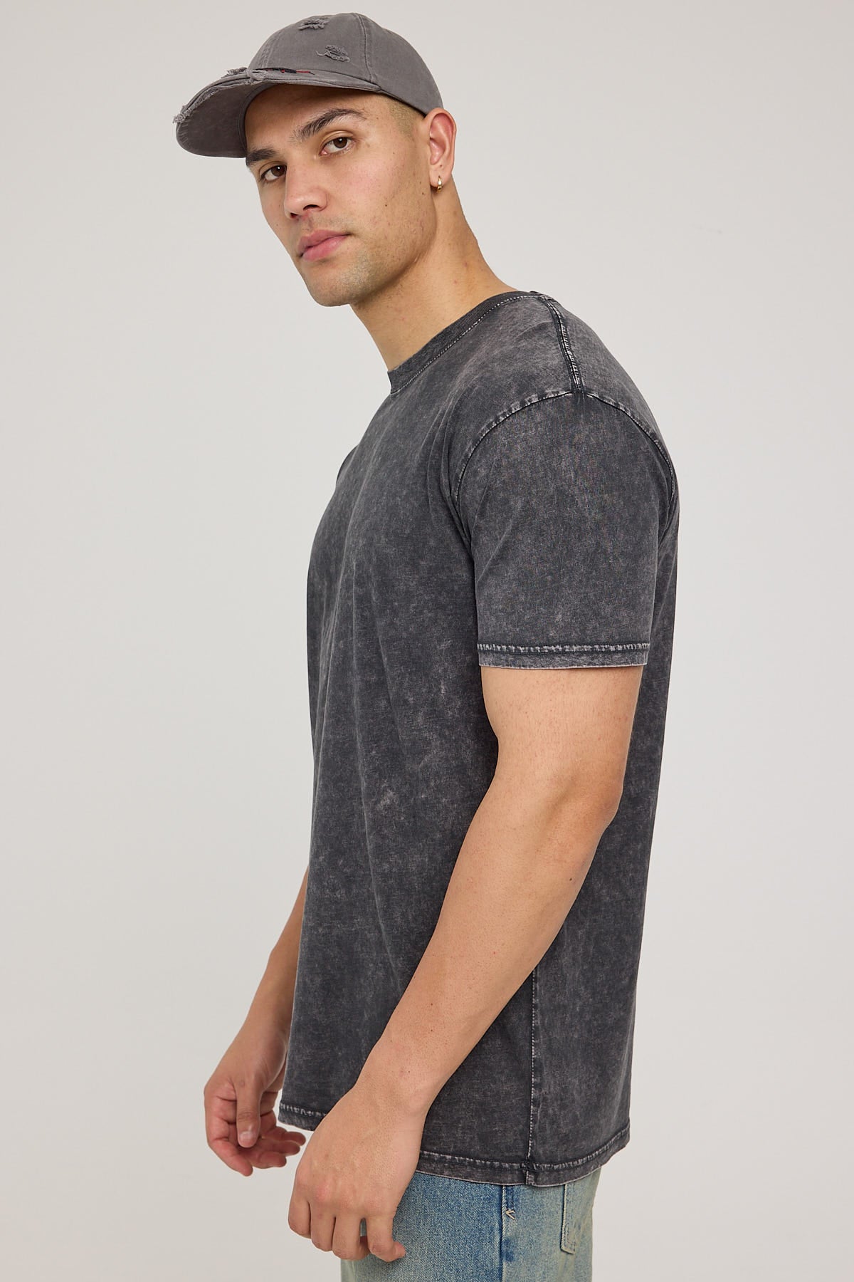 As Colour Stone Wash Staple Tee Acid Black