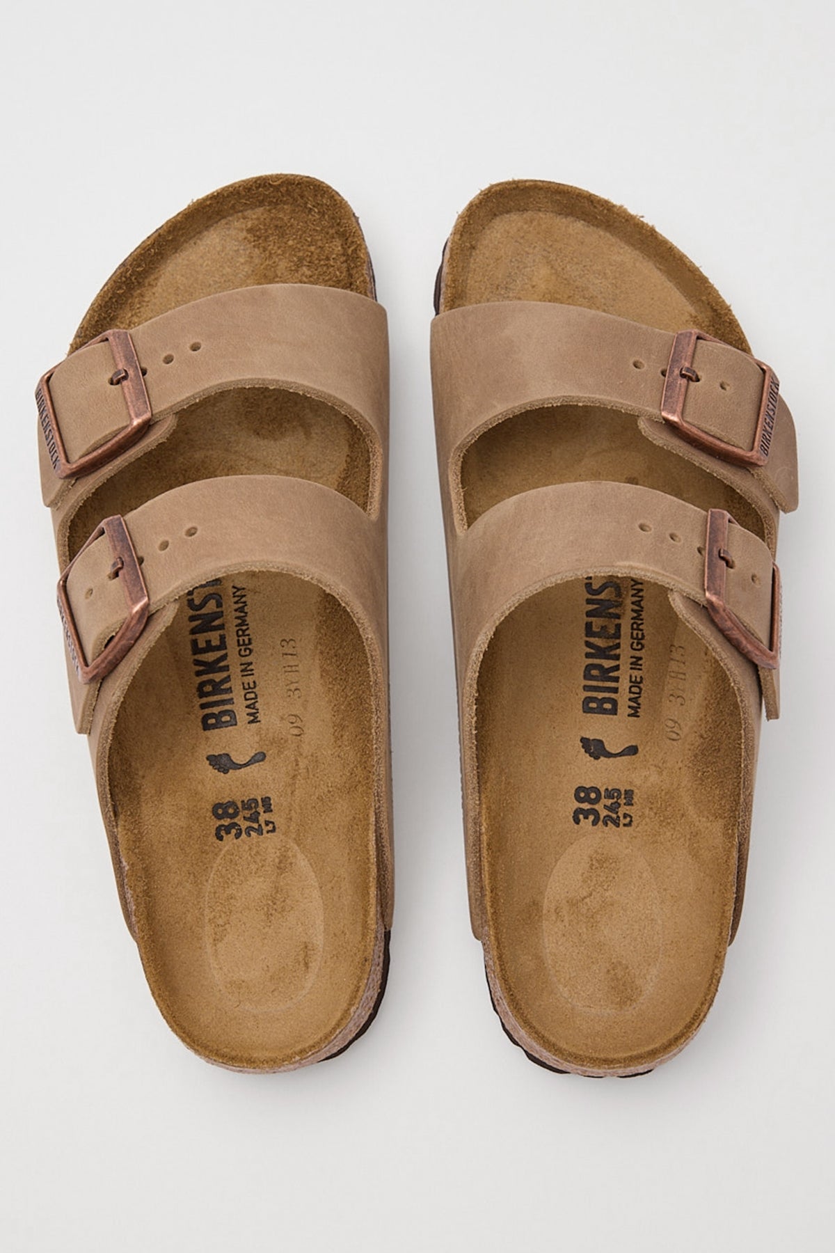 Birkenstock Womens Arizona NU Oiled Narrow Tobacco Brown