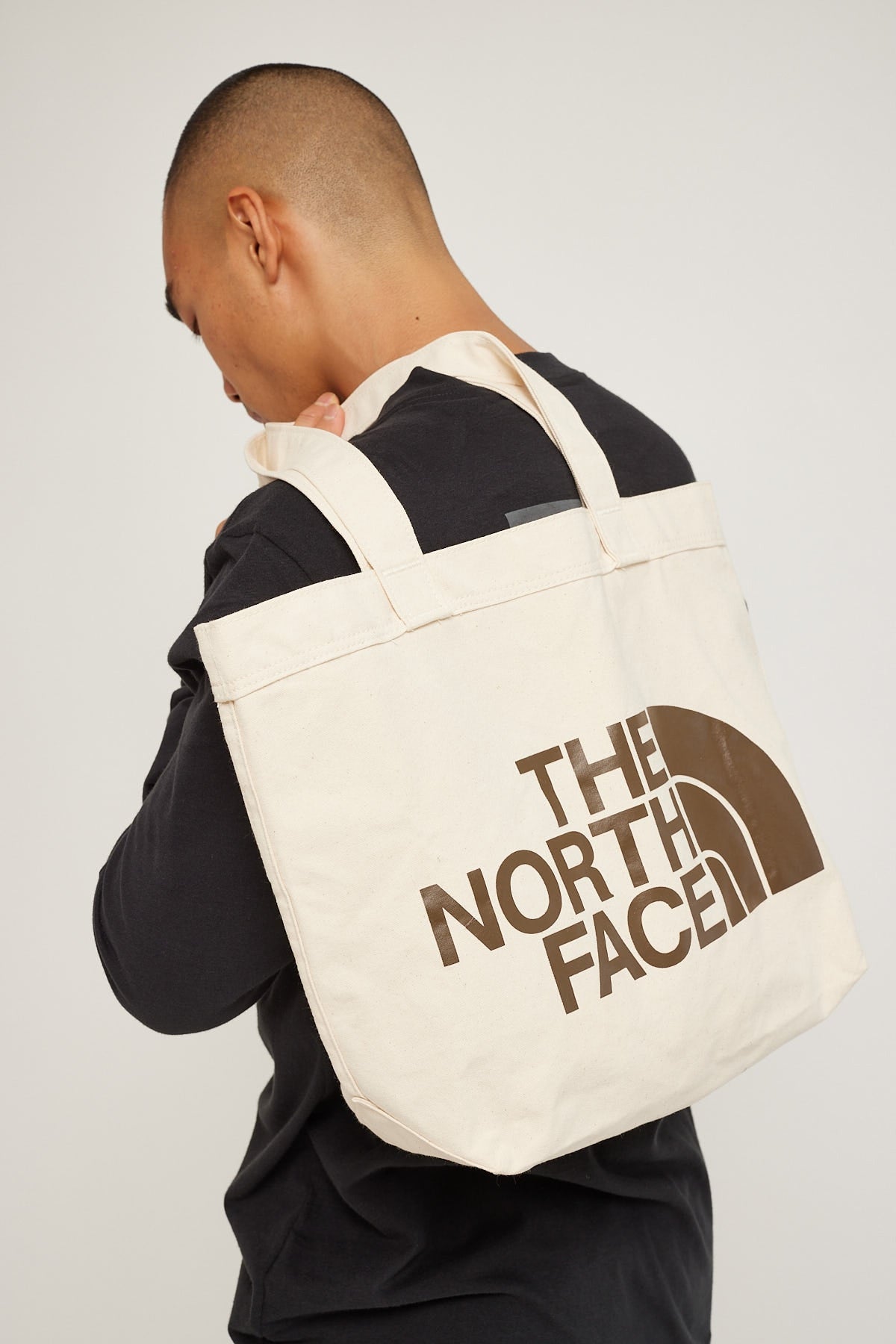 The North Face Weimaraner Tote Bag Brown Large Logo Print
