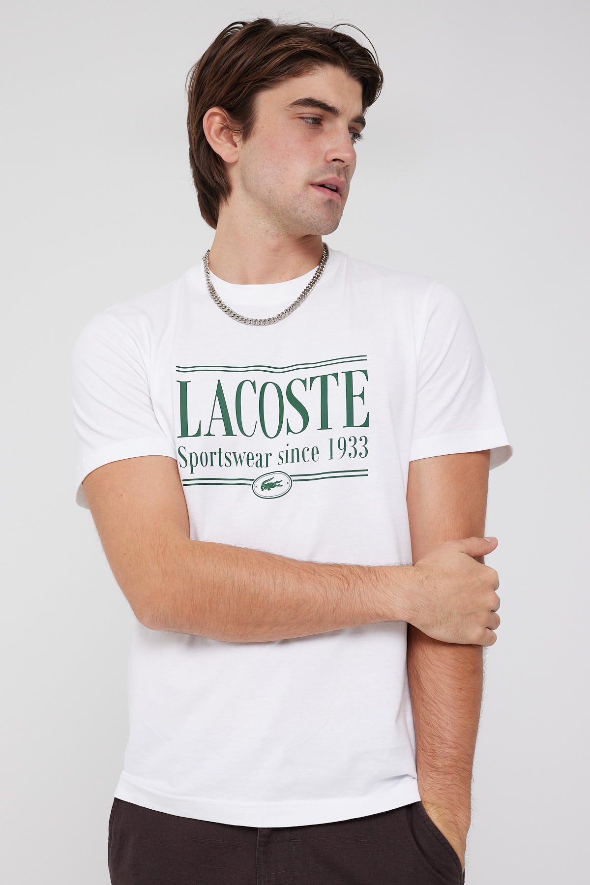 Lacoste Graphic Logo Tee White – Universal Store