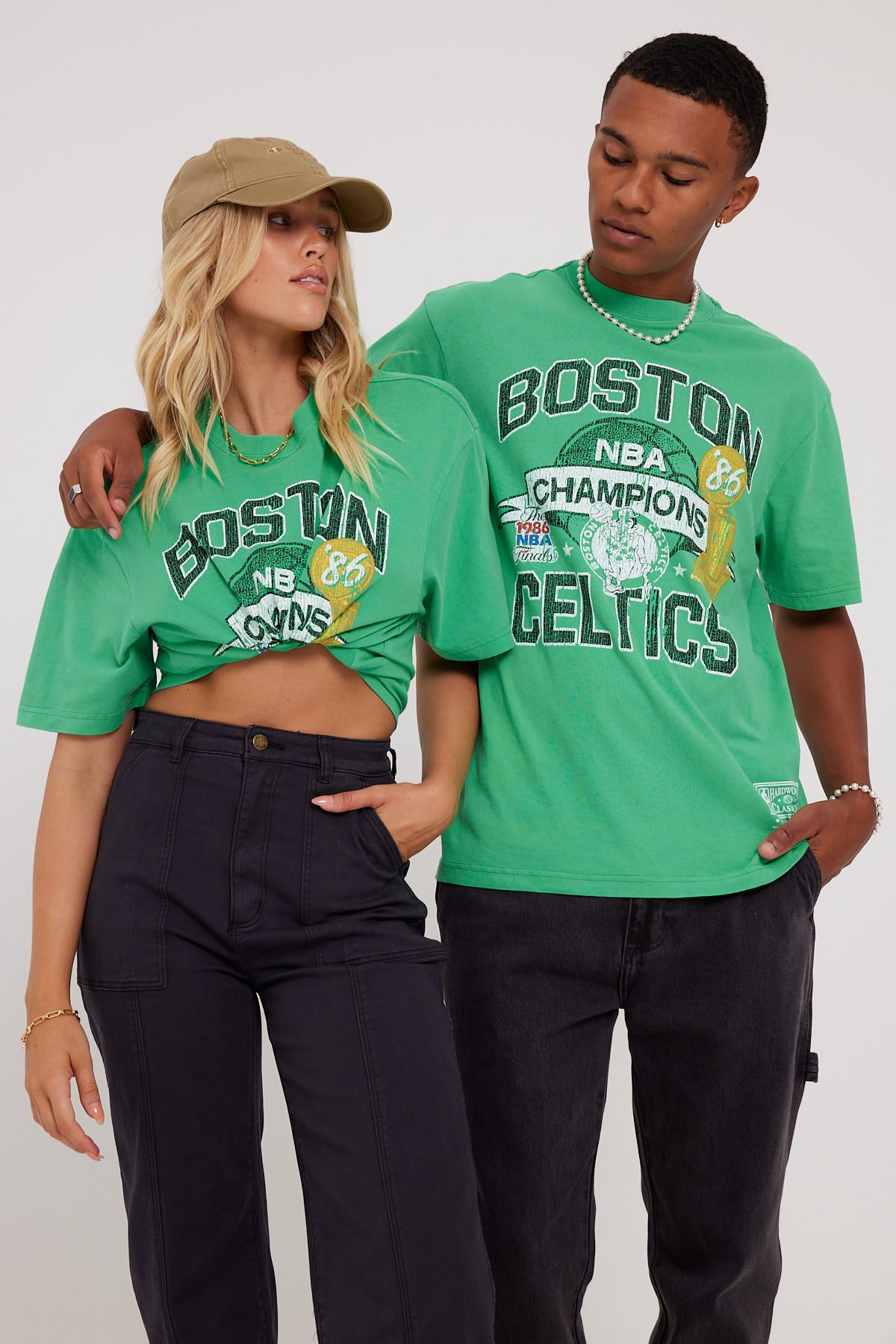 Mitchell & Ness Boston Team History Tee Faded Green