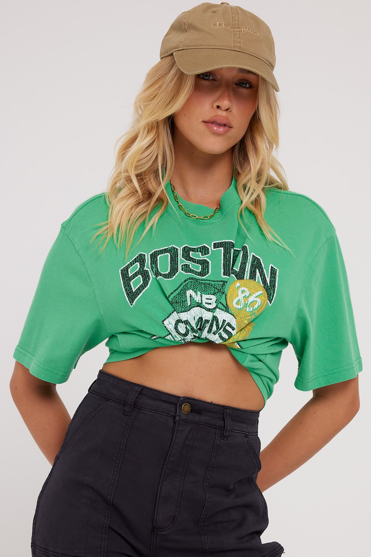 Mitchell & Ness Boston Team History Tee Faded Green