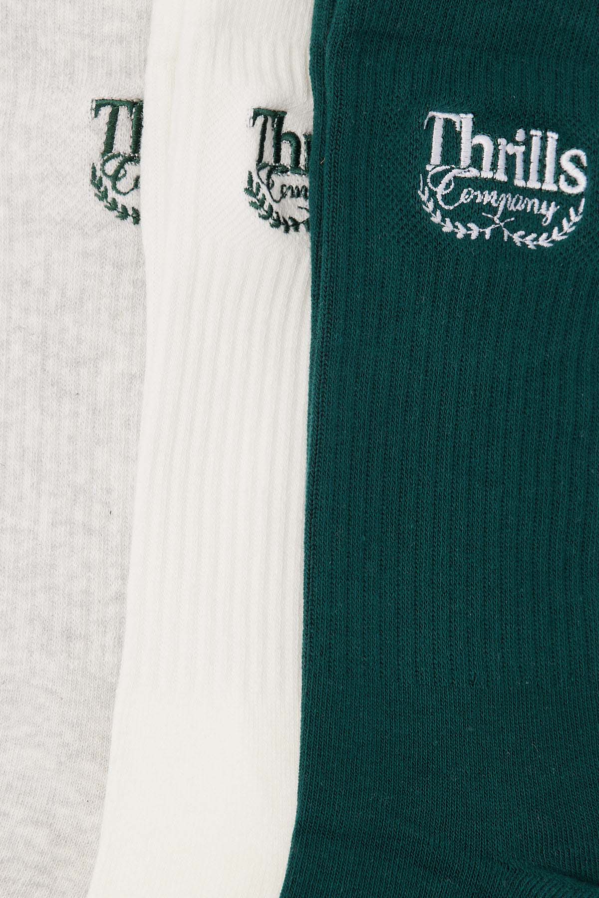 Thrills Bad Members Sock 3 Pack Mallard Green/Dirty White/Snow Marl