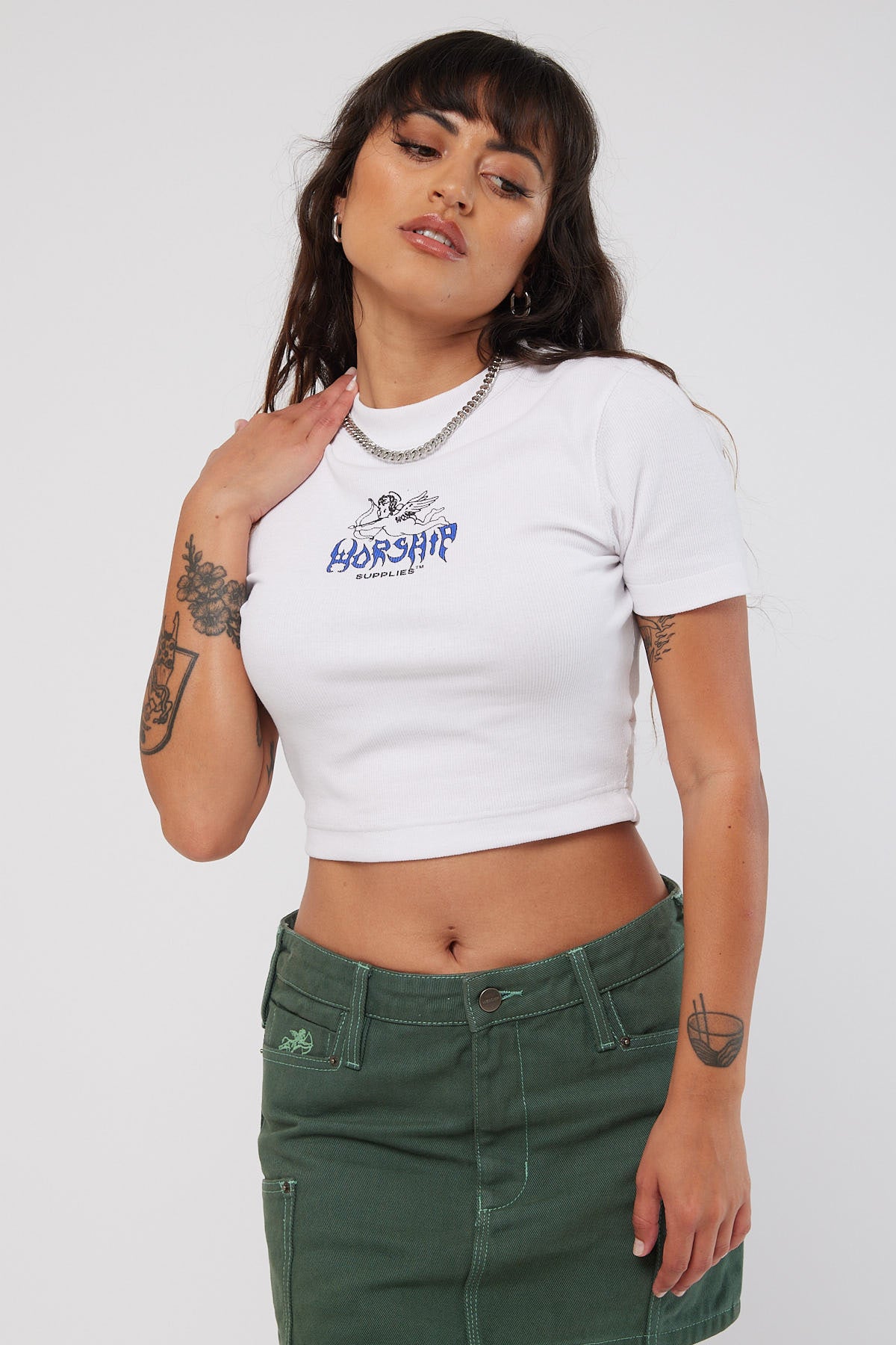 Worship Headshot Micro Tee White