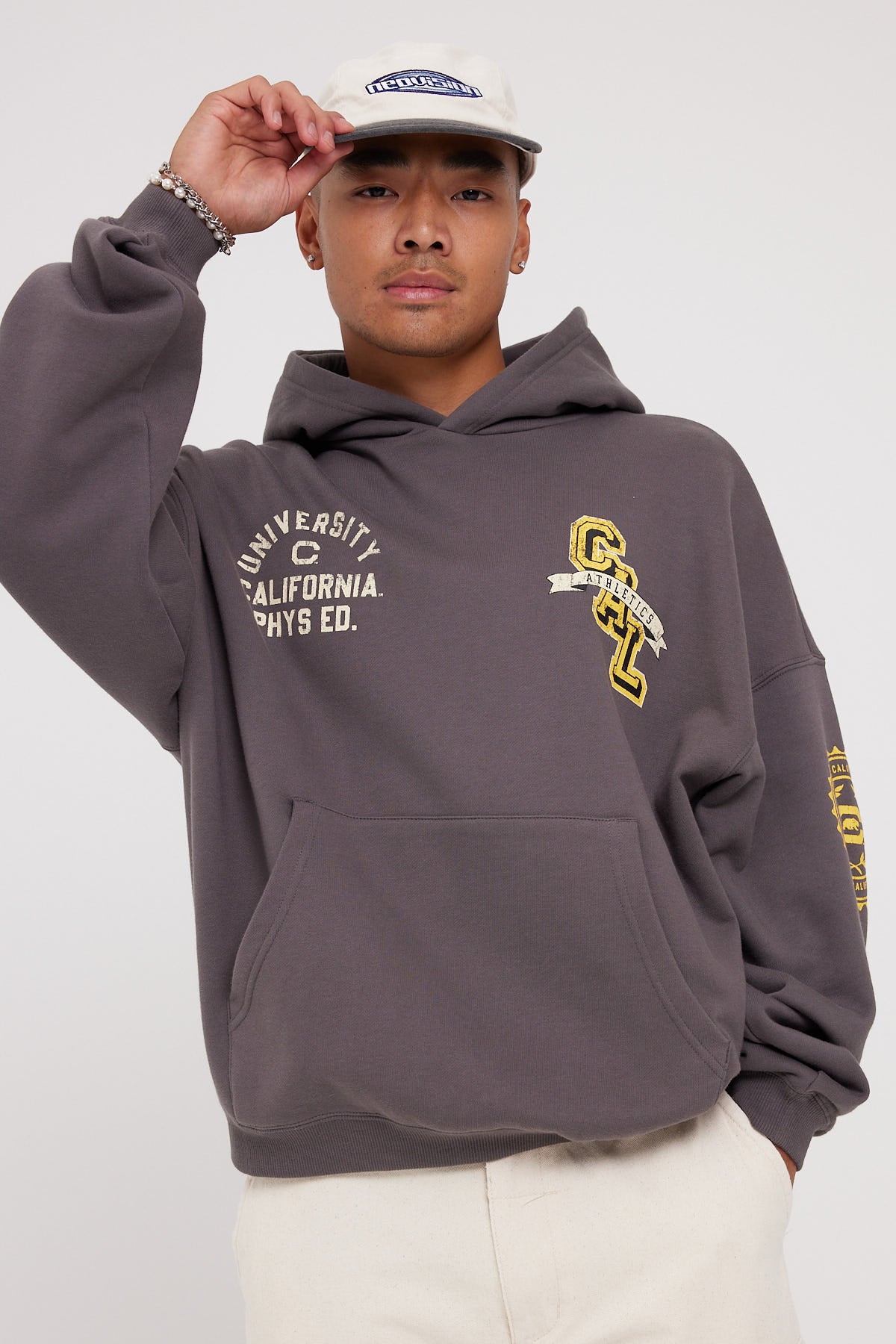 Tne California College Captain Hoodie Vintage Charcoal