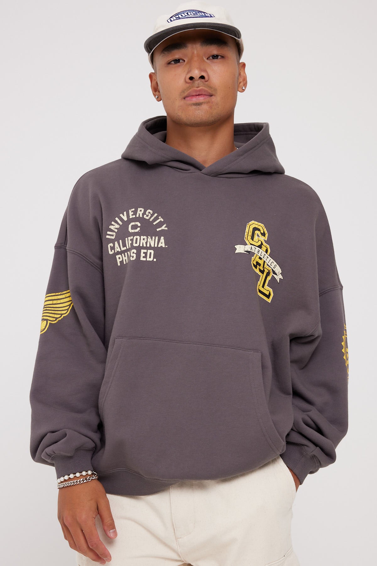 Tne California College Captain Hoodie Vintage Charcoal