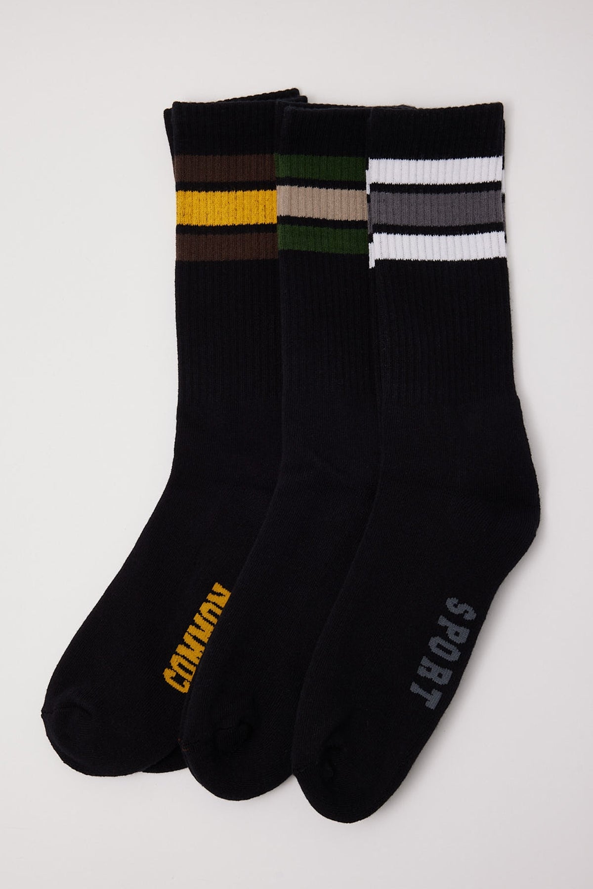 Common Need Stadium Socks 3 Pack Black/Multi – Universal Store