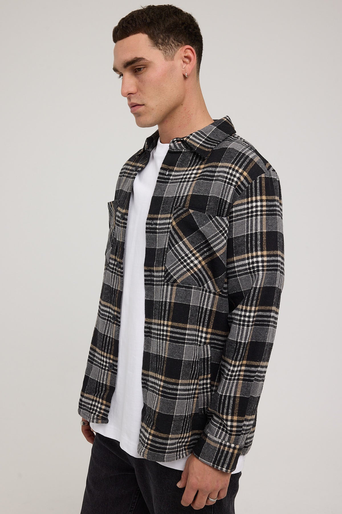 Common Need Camden Overshirt Black Check