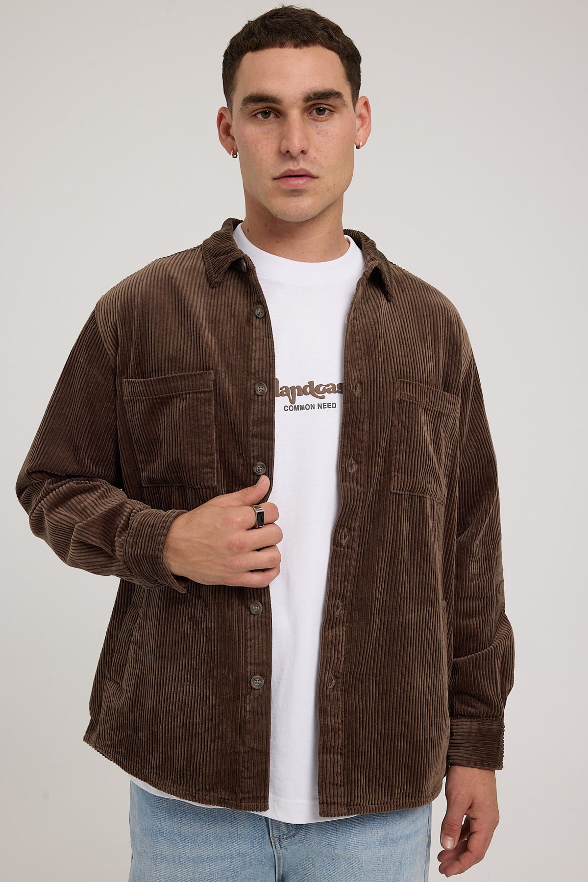 Common Need Wales Cord Overshirt Brown