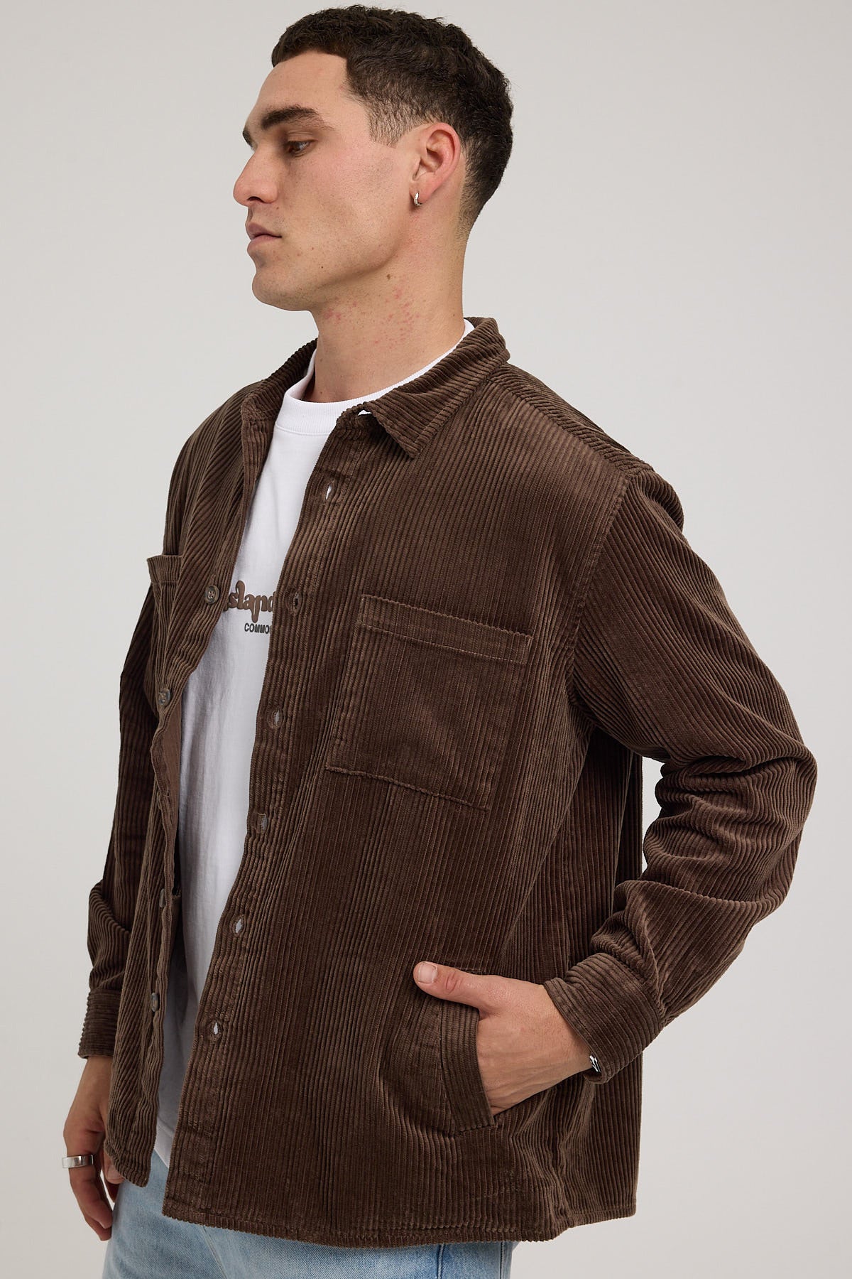 Common Need Wales Cord Overshirt Brown