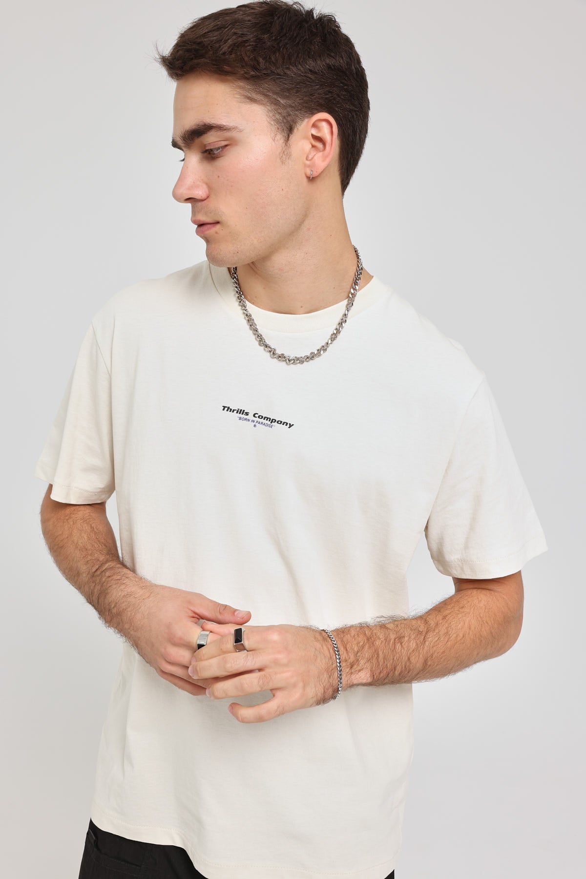 Thrills Energy Merch Fit Tee Heritage White