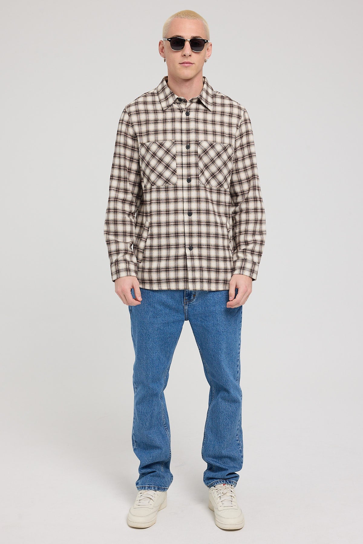 Common Need Lightweight Camden Shirt Tan Check