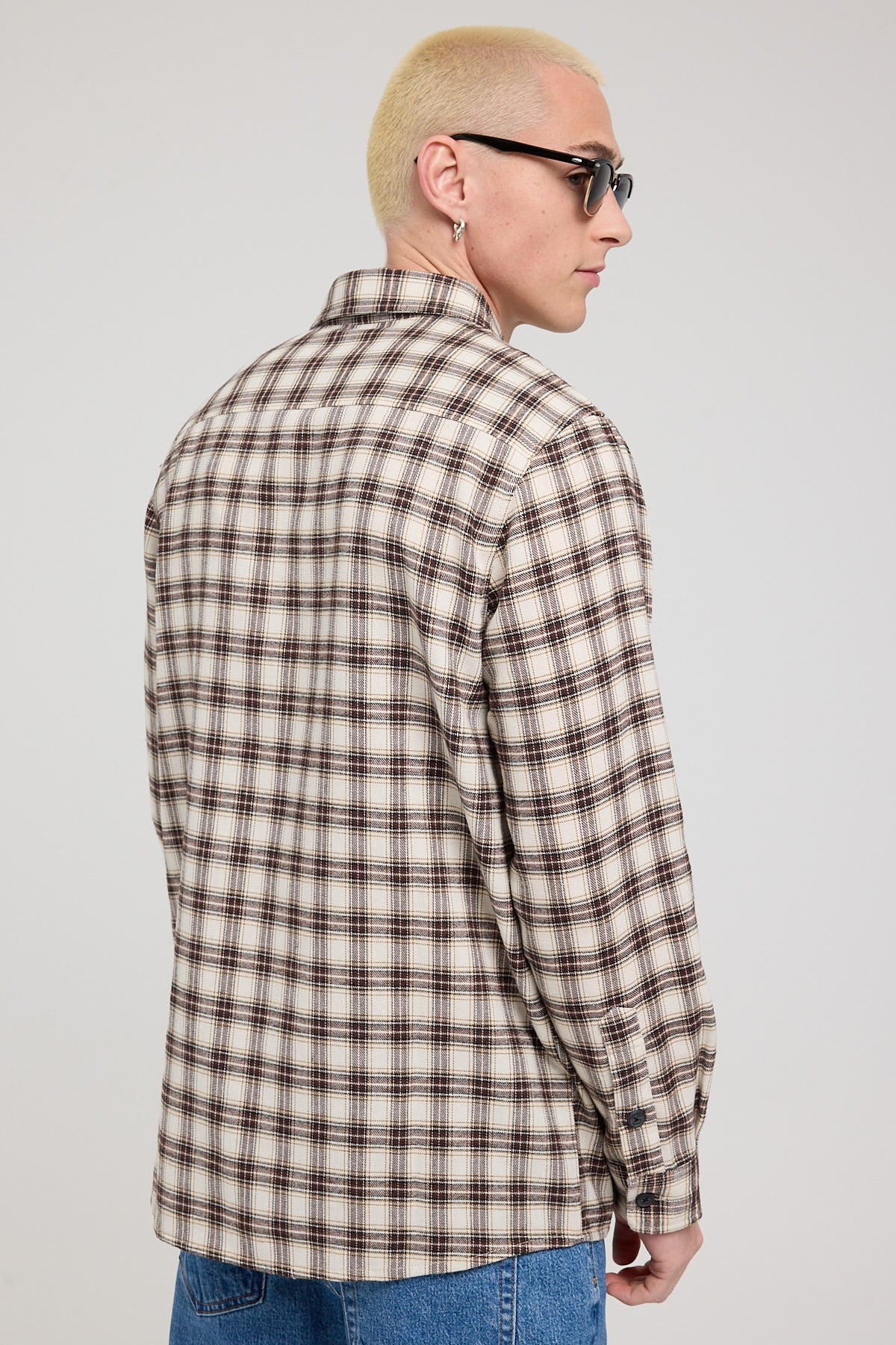 Common Need Lightweight Camden Shirt Tan Check