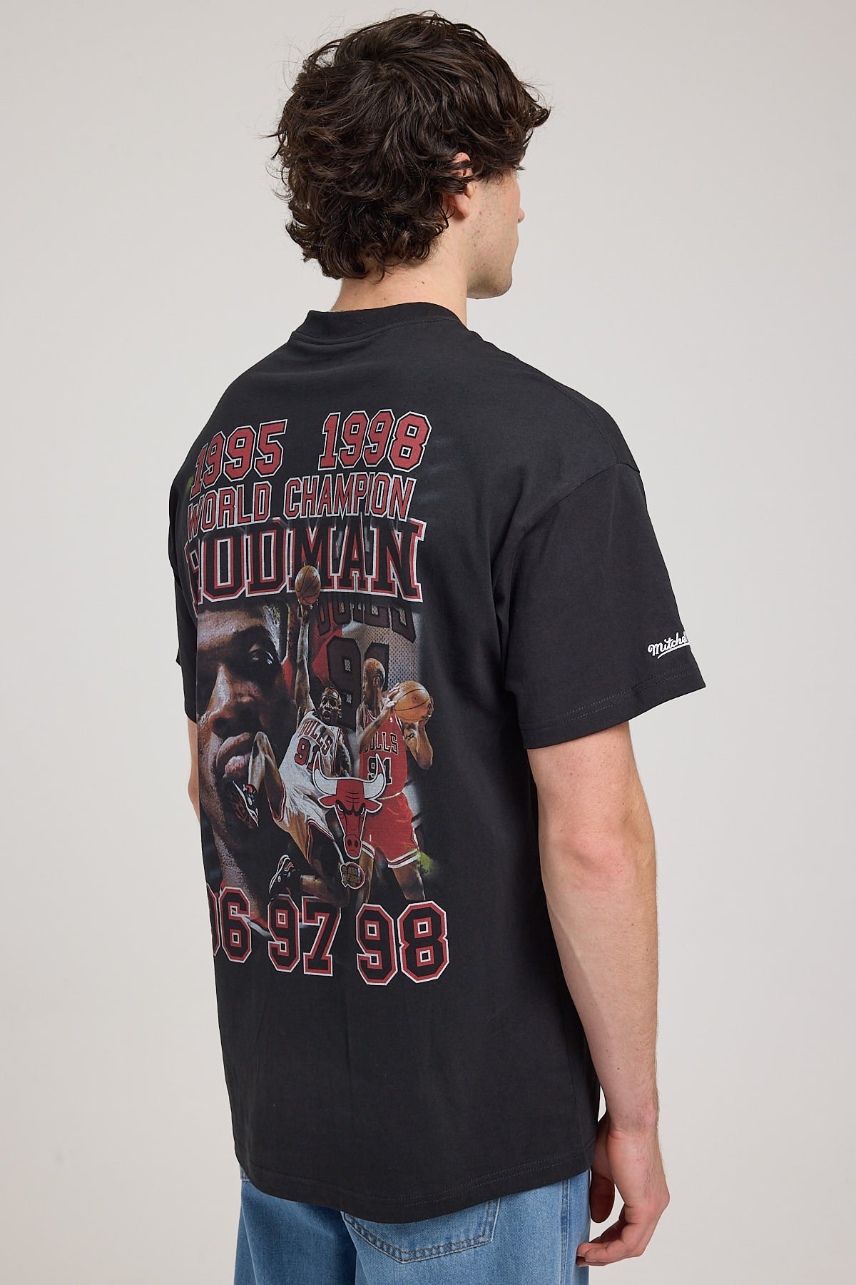 Mitchell & Ness Rodman Photo Tee Faded Black