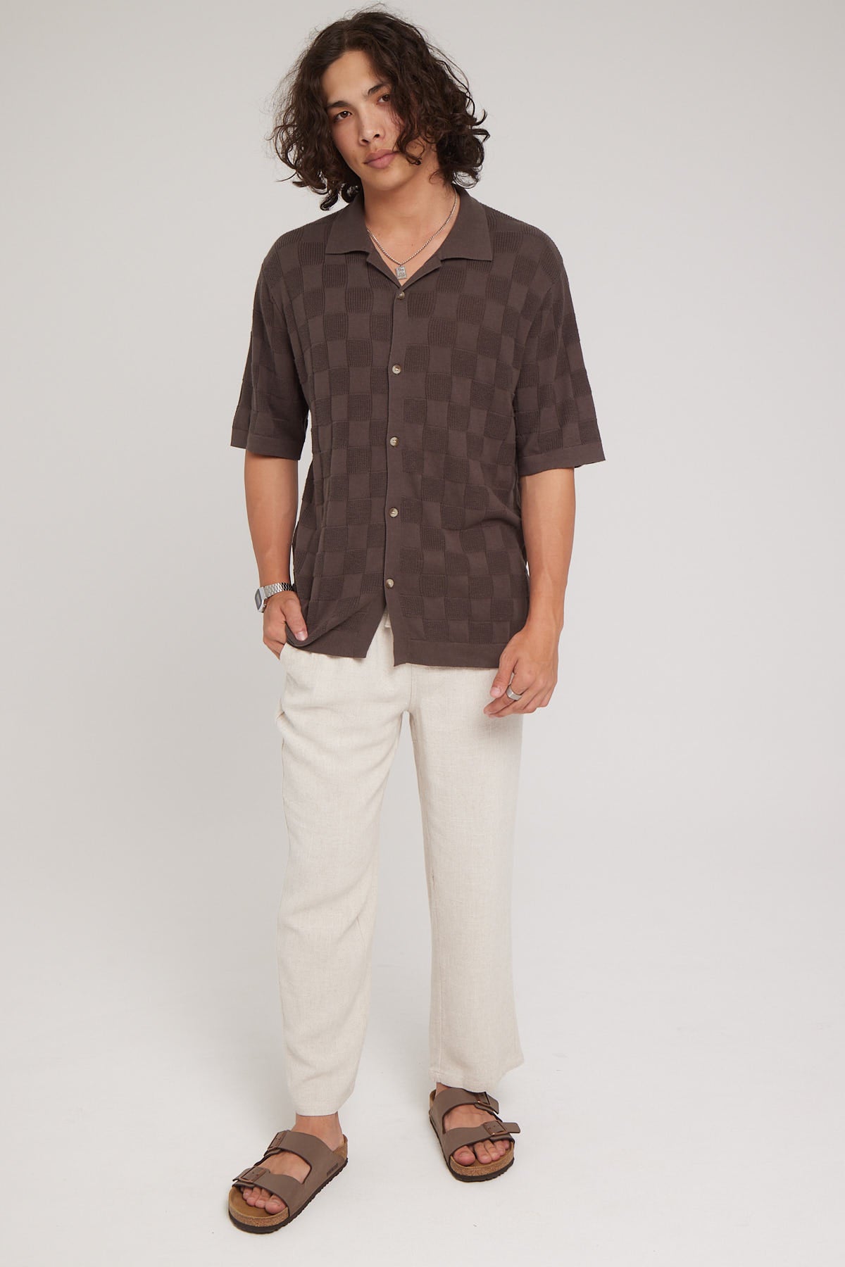 Rolla's Checker Knit Shirt Brown – Universal Store