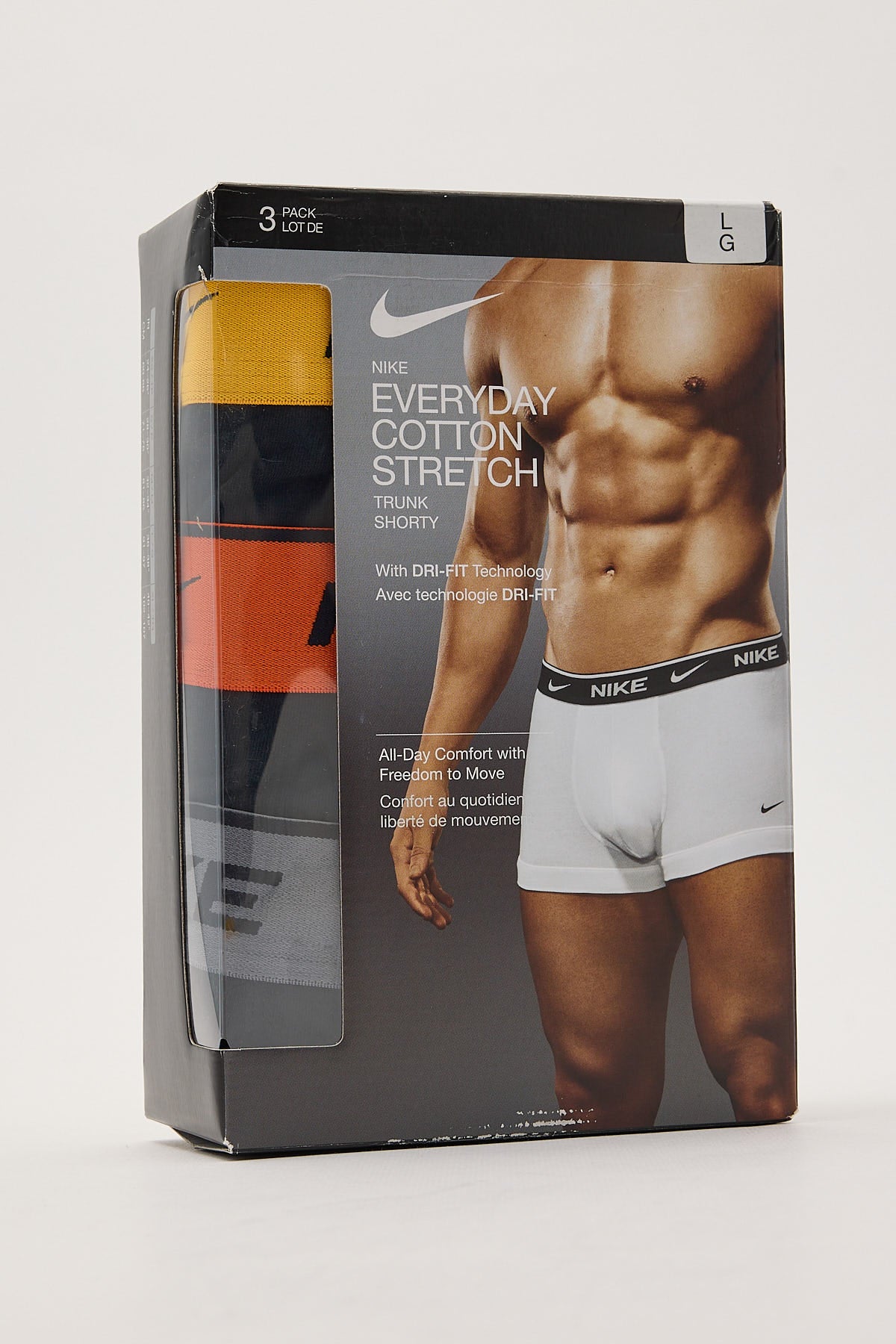 Nike Underwear Everyday Cotton Stretch Trunk 3pk Black/Orange
