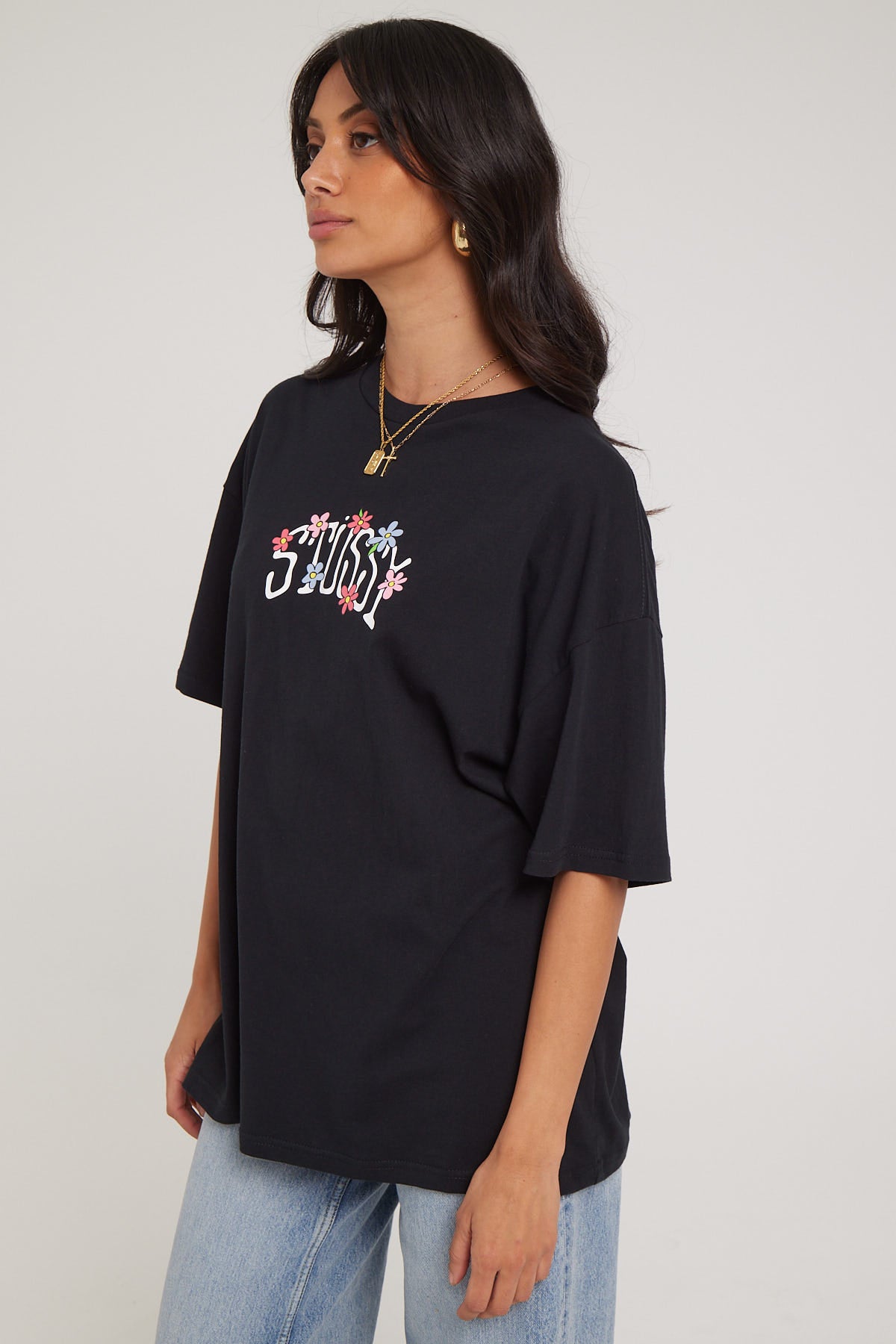 Stussy Flower Chain Relaxed Tee Black – Universal Store