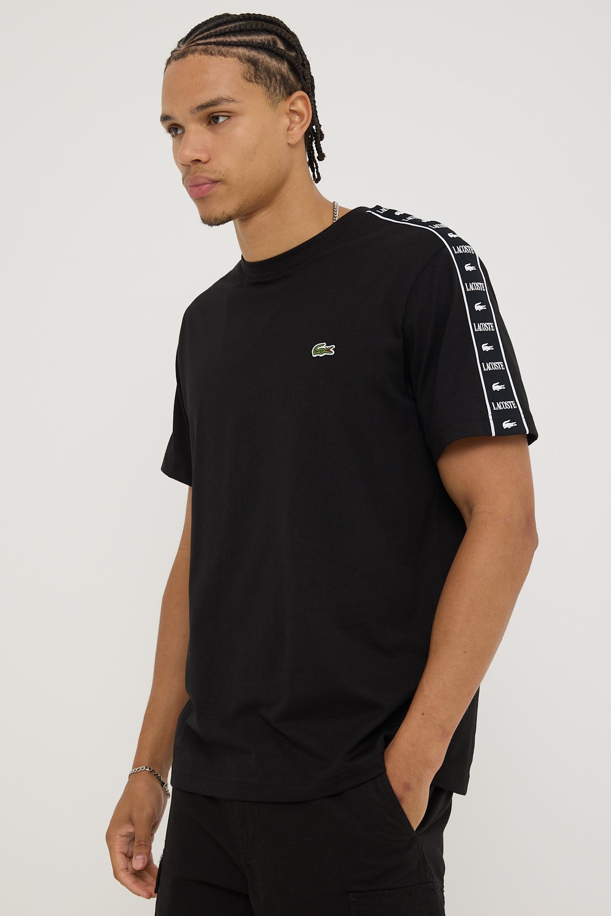 Lacoste Tape Heavy Jersey Tee Black