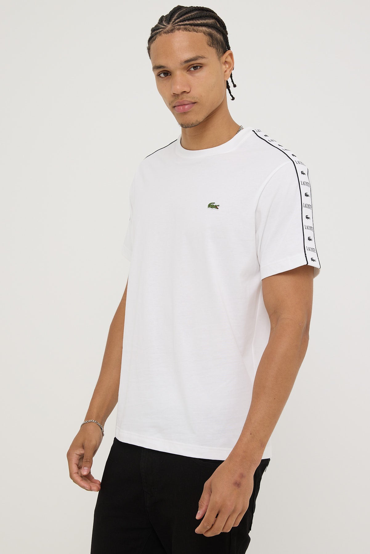 Lacoste Tape Heavy Jersey Tee White