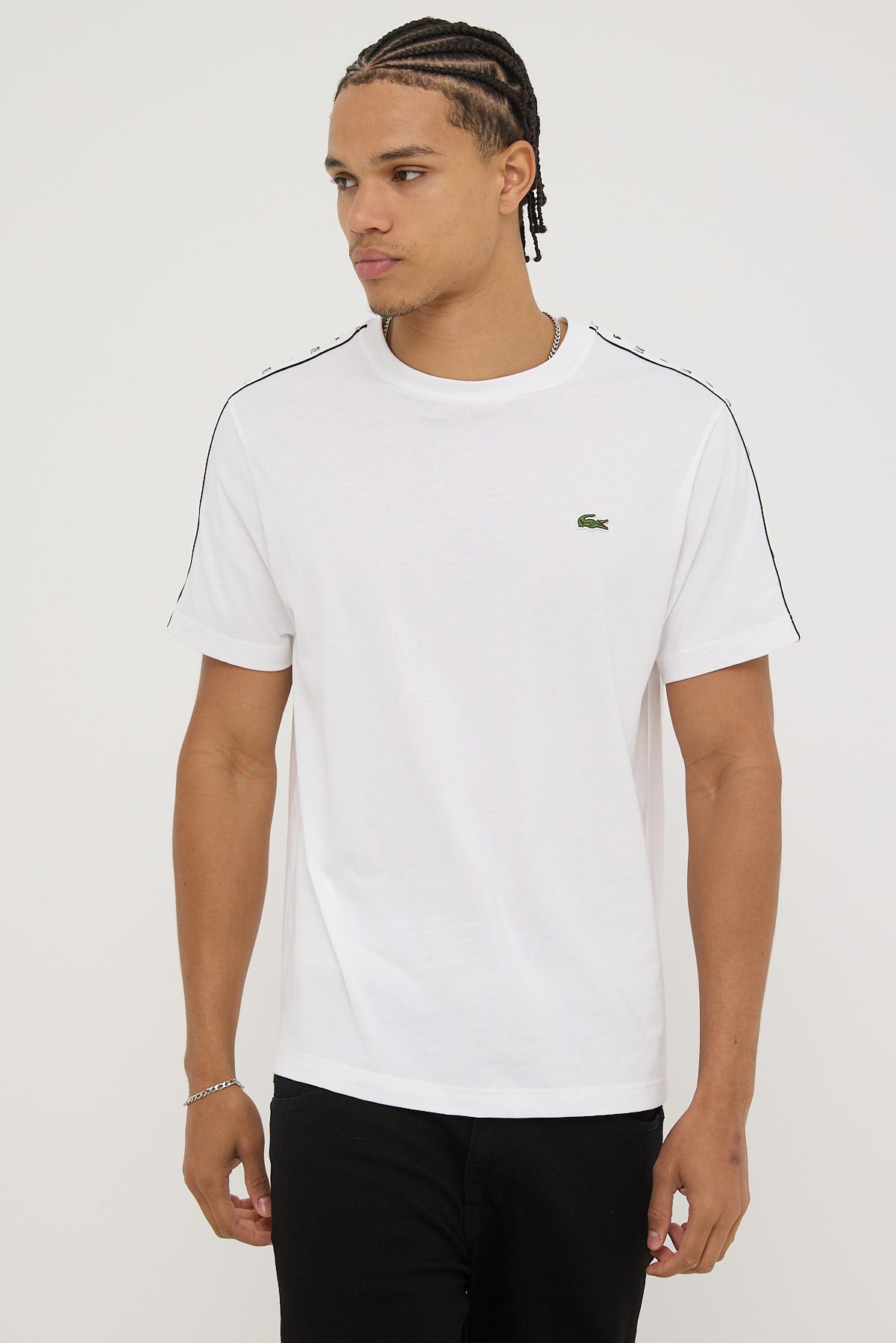 Lacoste Tape Heavy Jersey Tee White