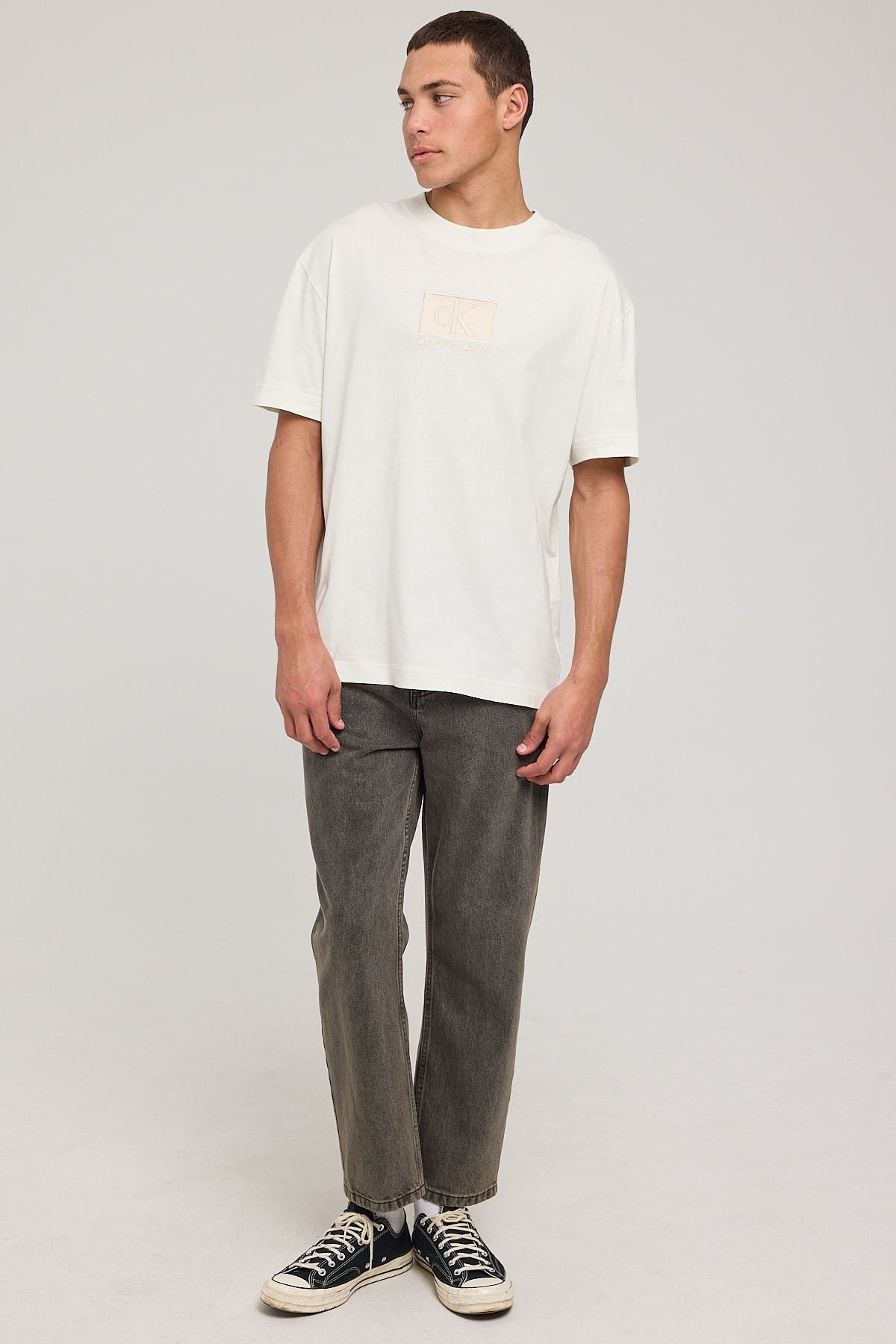 Calvin Klein Embroidery Patch Tee Icicle