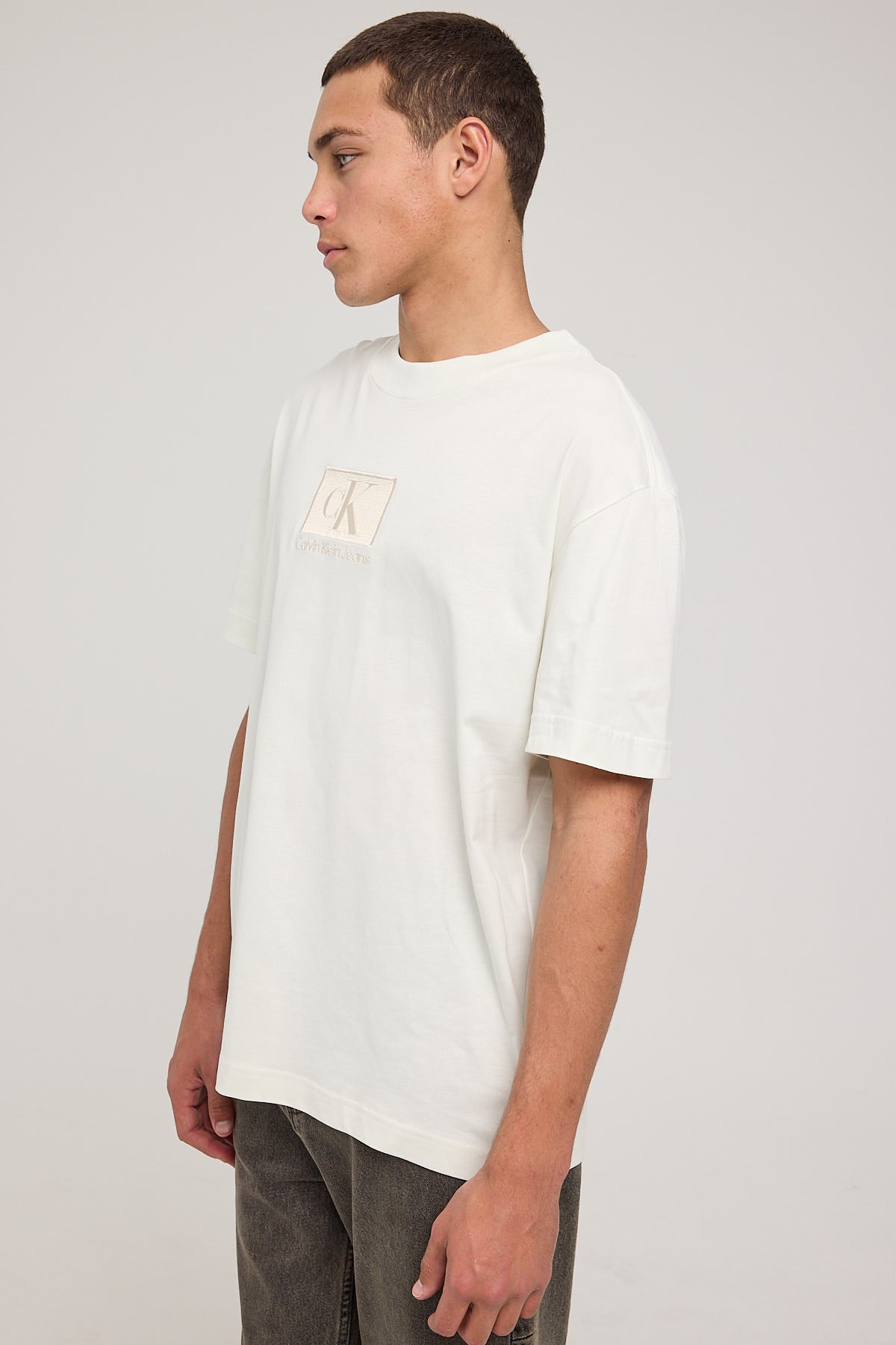 Calvin Klein Embroidery Patch Tee Icicle