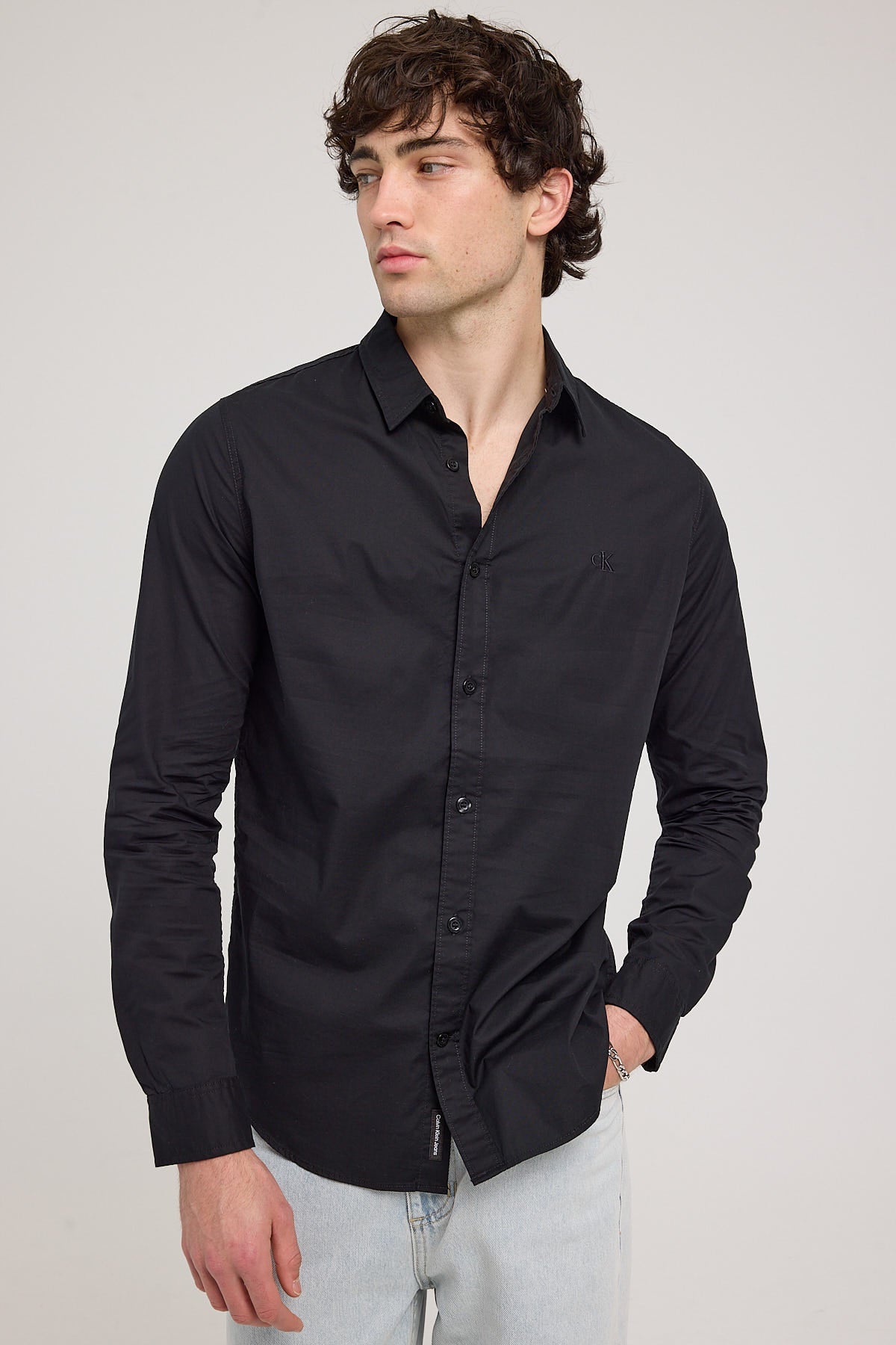 Calvin Klein Slim Stretch Shirt Black