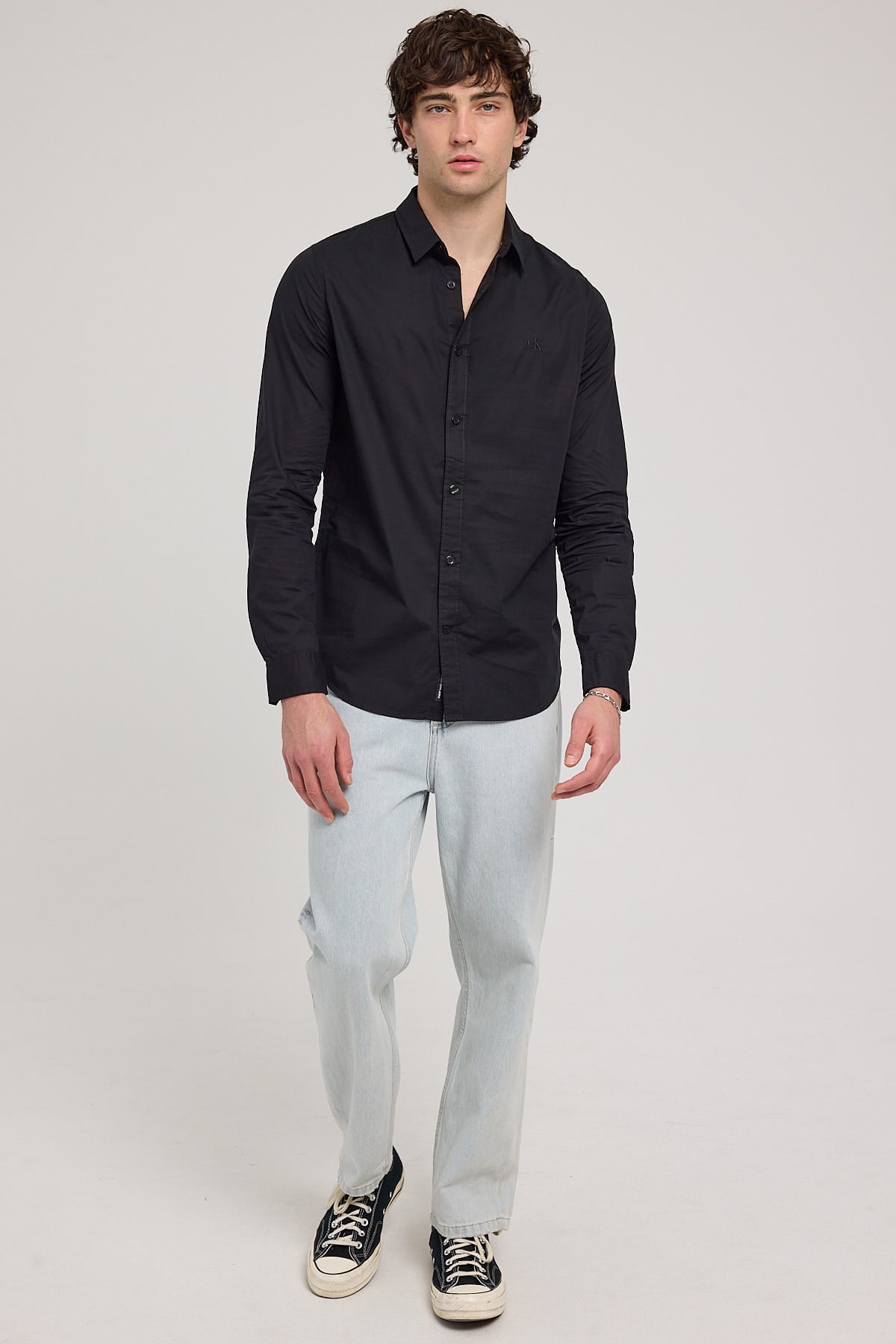 Calvin Klein Slim Stretch Shirt Black