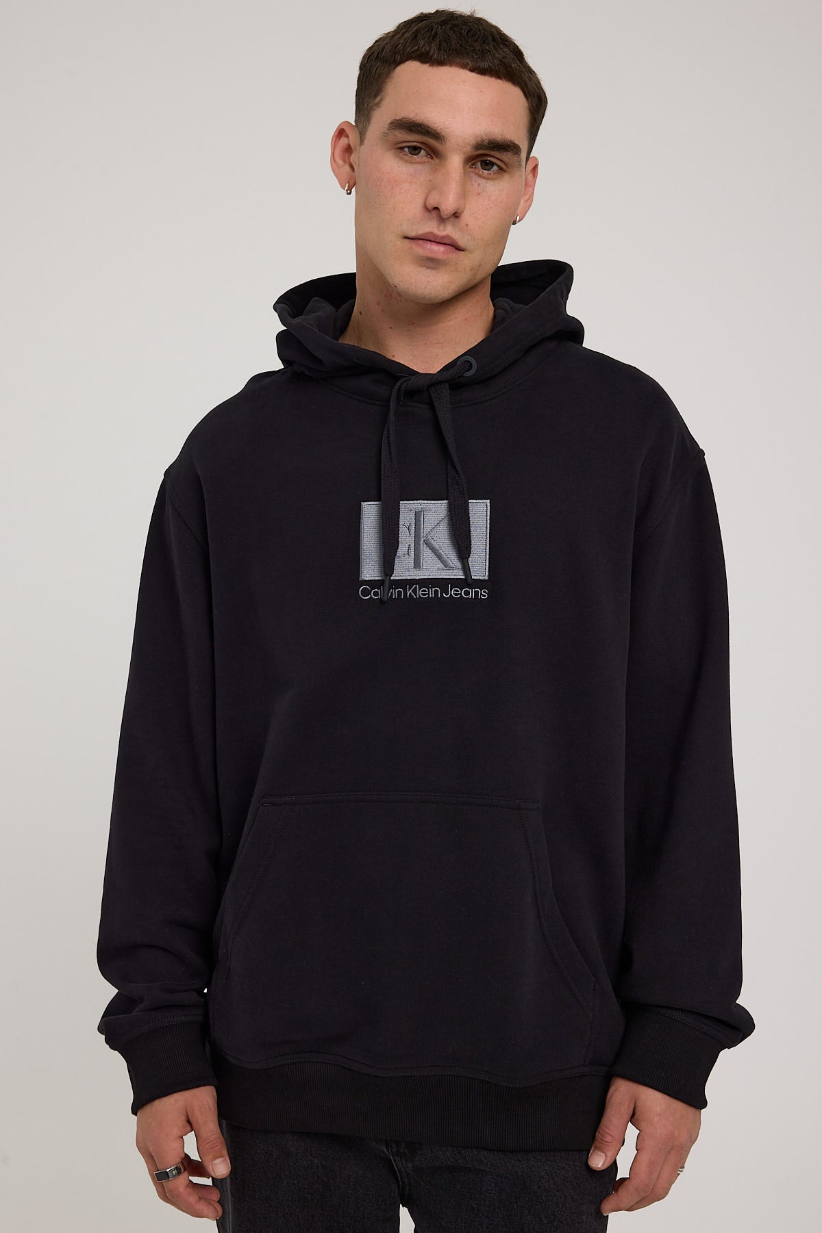 Calvin Klein Embroidery Patch Hoodie Black