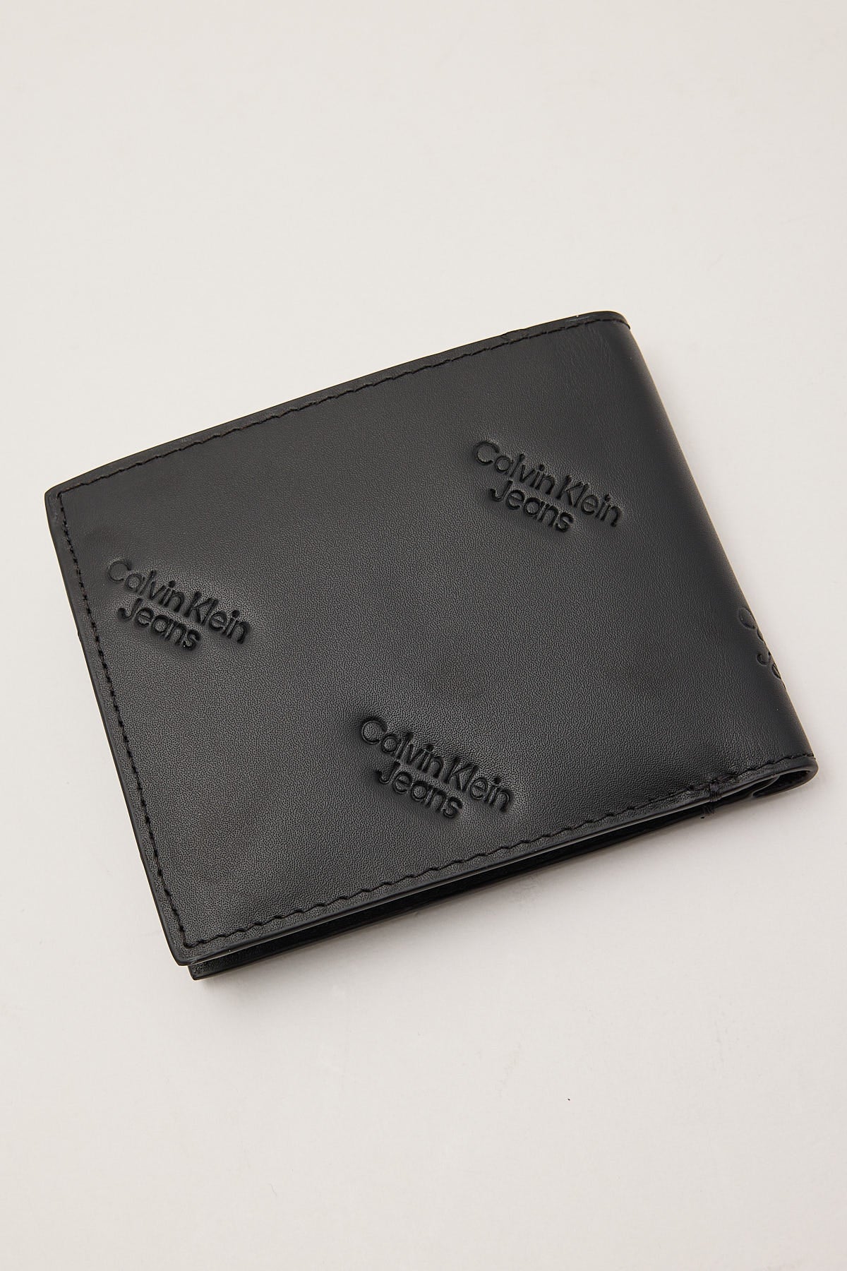 Calvin Klein Logo Print Bifold w/ Coin Black