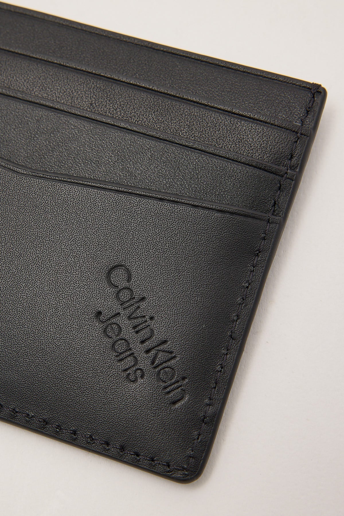 Calvin Klein Logo Print Card Case 6CC Black