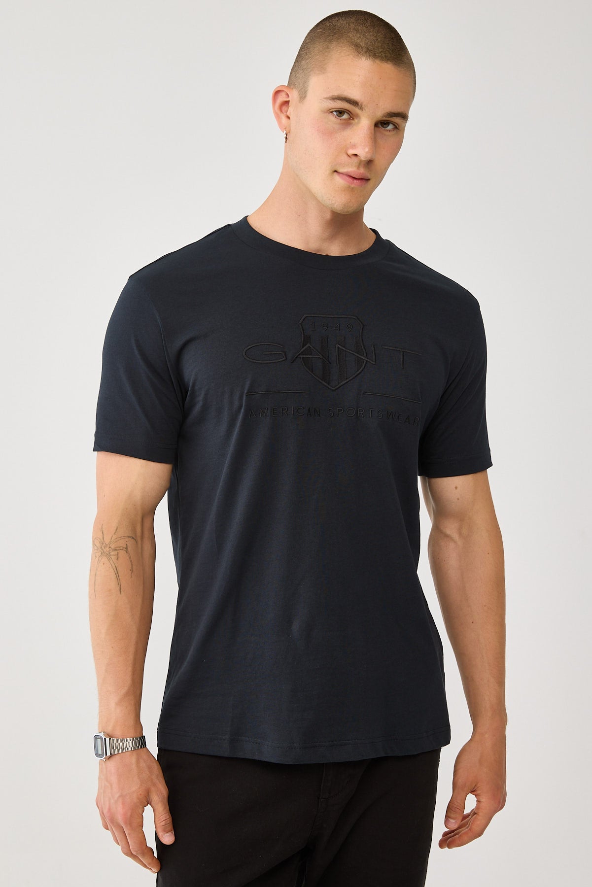 Gant Tonal Shield Tee Black