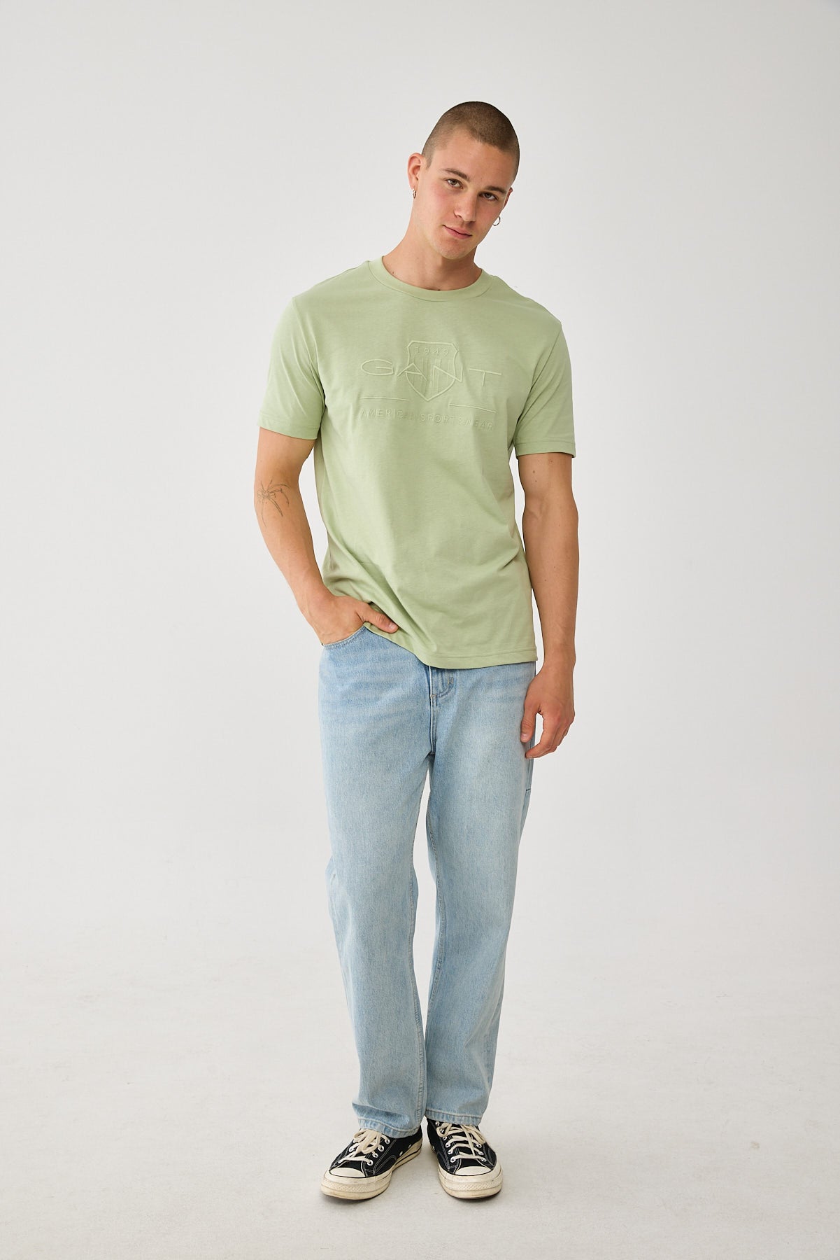 Gant Tonal Shield Tee Milky Matcha