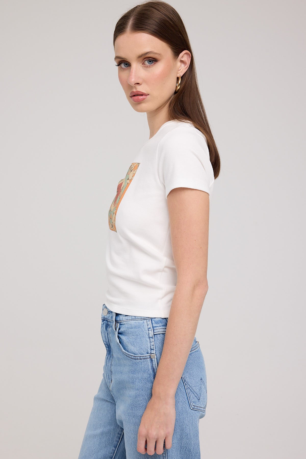 Wrangler Mystic Eye Staple Rib Tee Vintage White