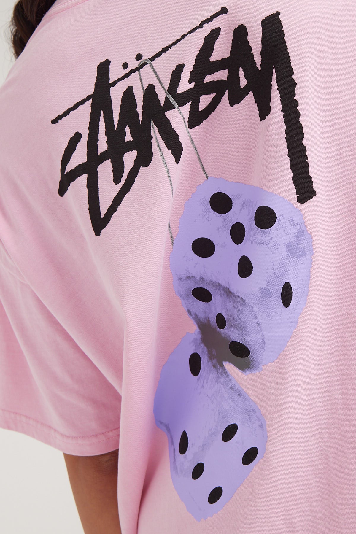 Stussy pink discount dice tee