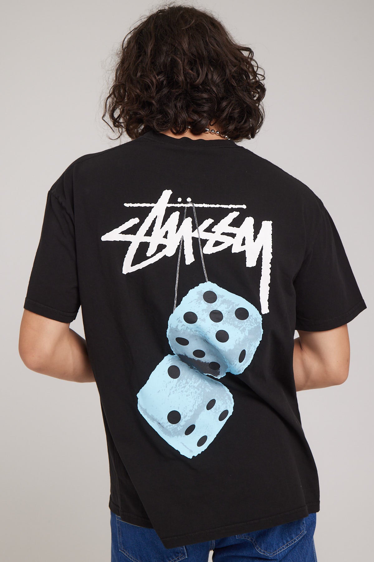 Stussy Fuzzy Dice SS Tee Pigmnent Black Pigment Black