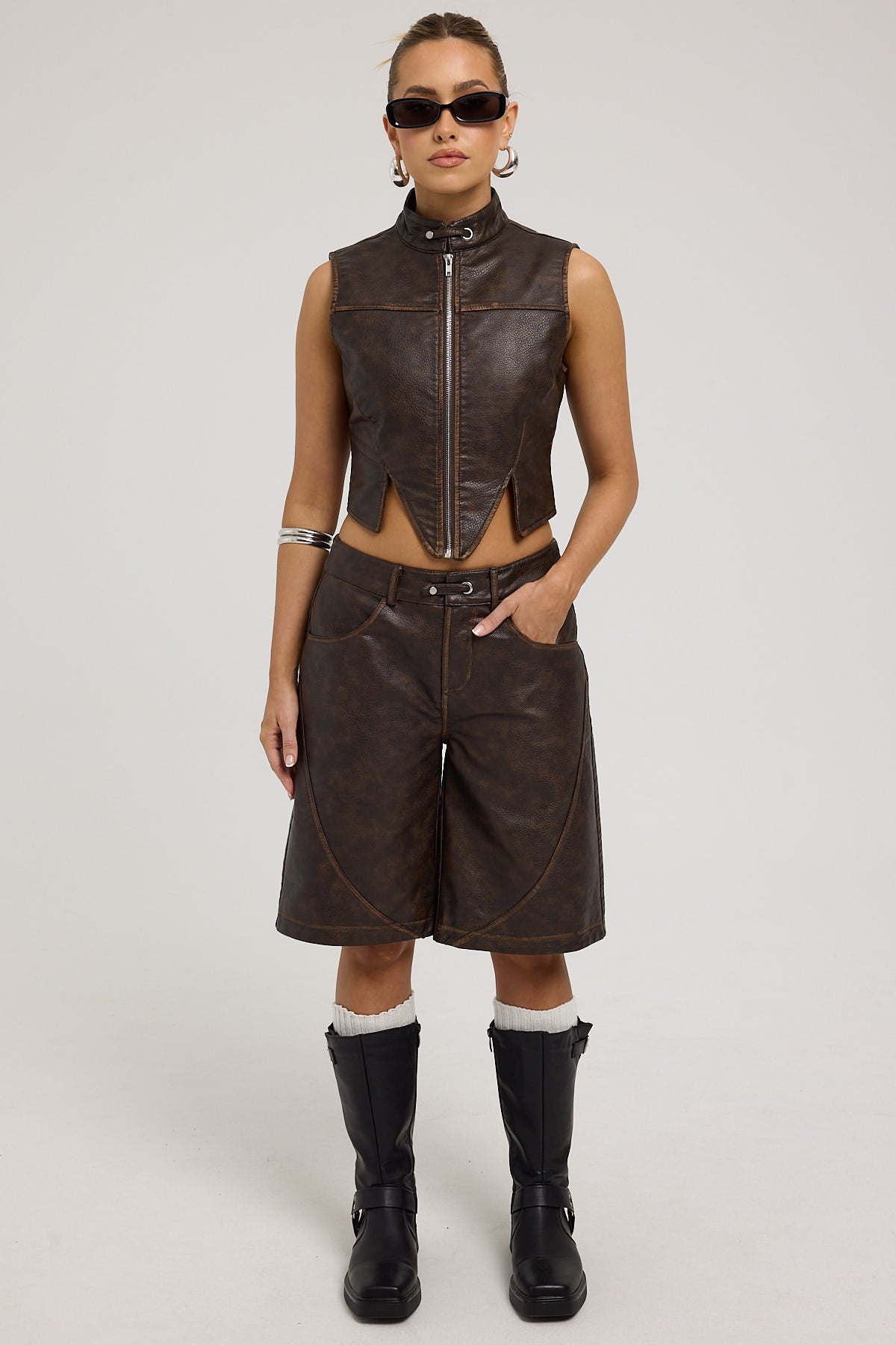 Basic Pleasure Mode Lilith Shorts Brown