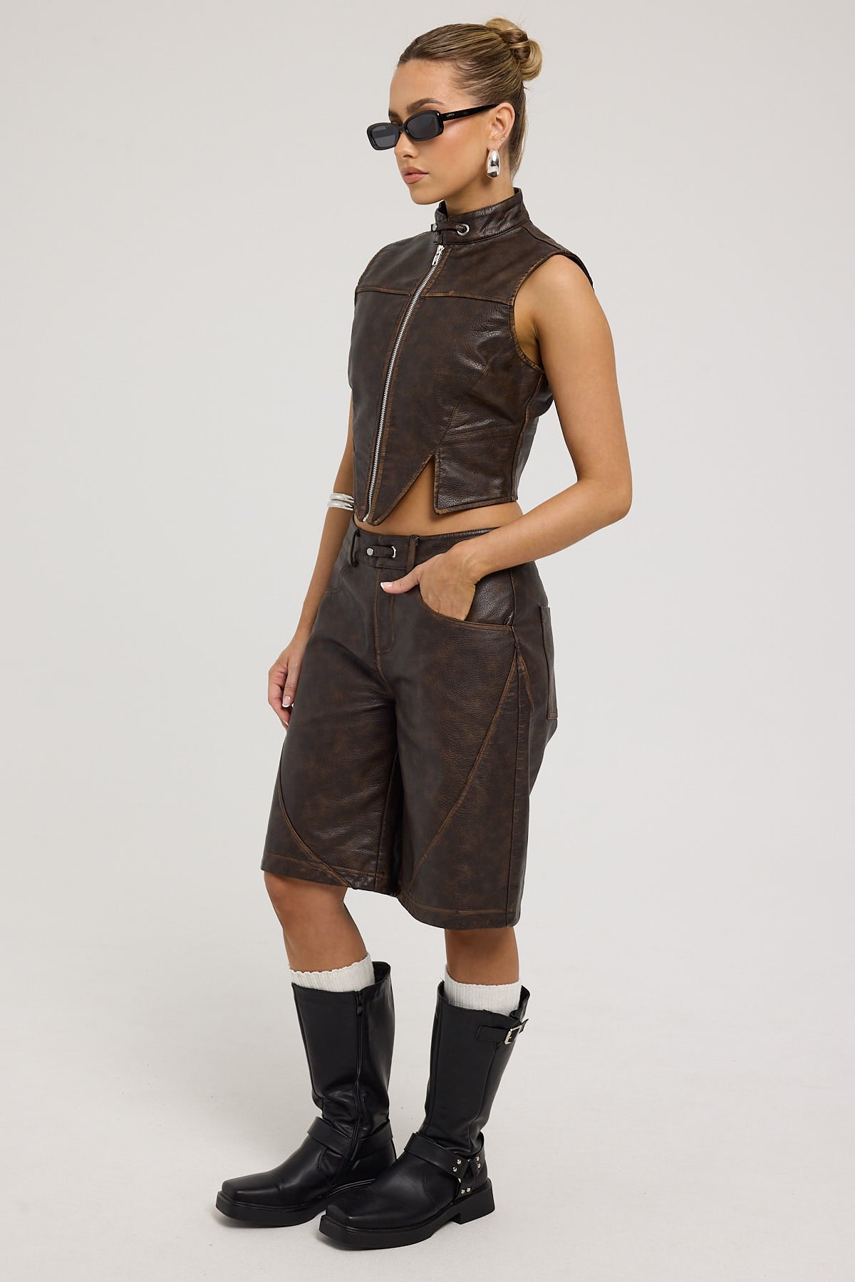 Basic Pleasure Mode Lilith Shorts Brown