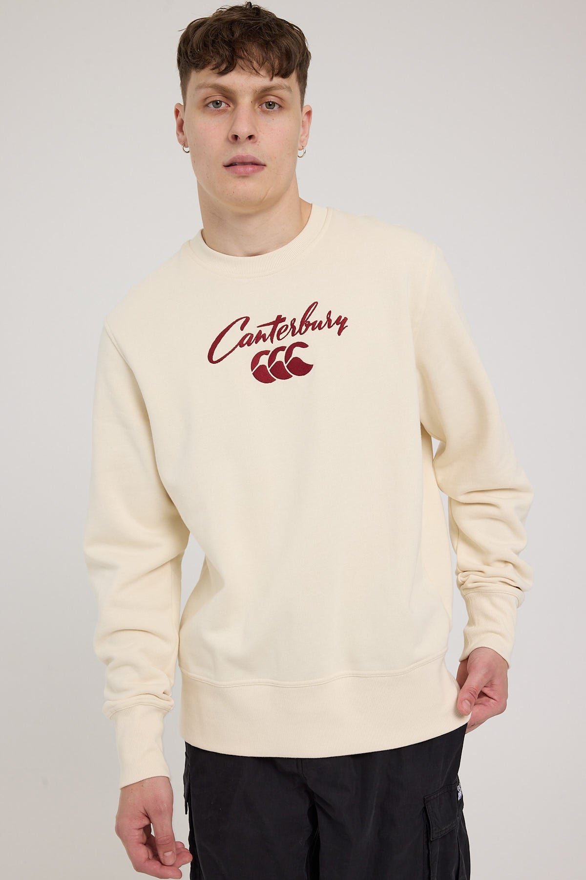 Canterbury Script Crew Sweat White Cap Gray