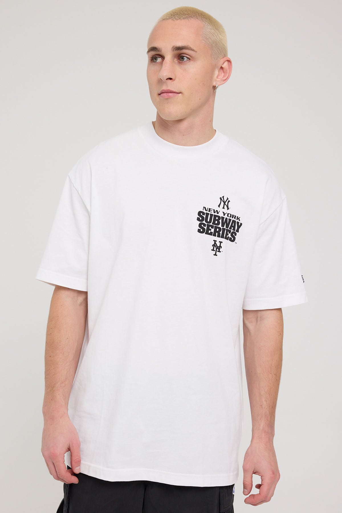 New Era Subway Series Oversized Fit Tee White