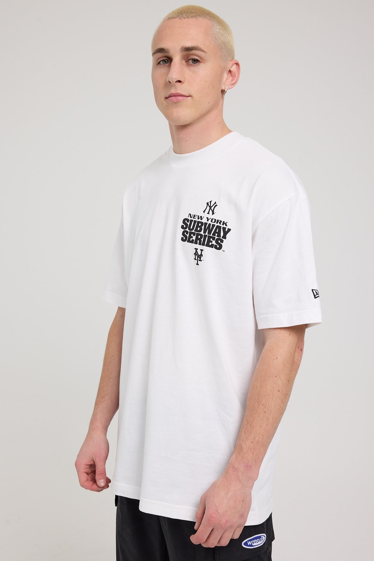 New Era Subway Series Oversized Fit Tee White