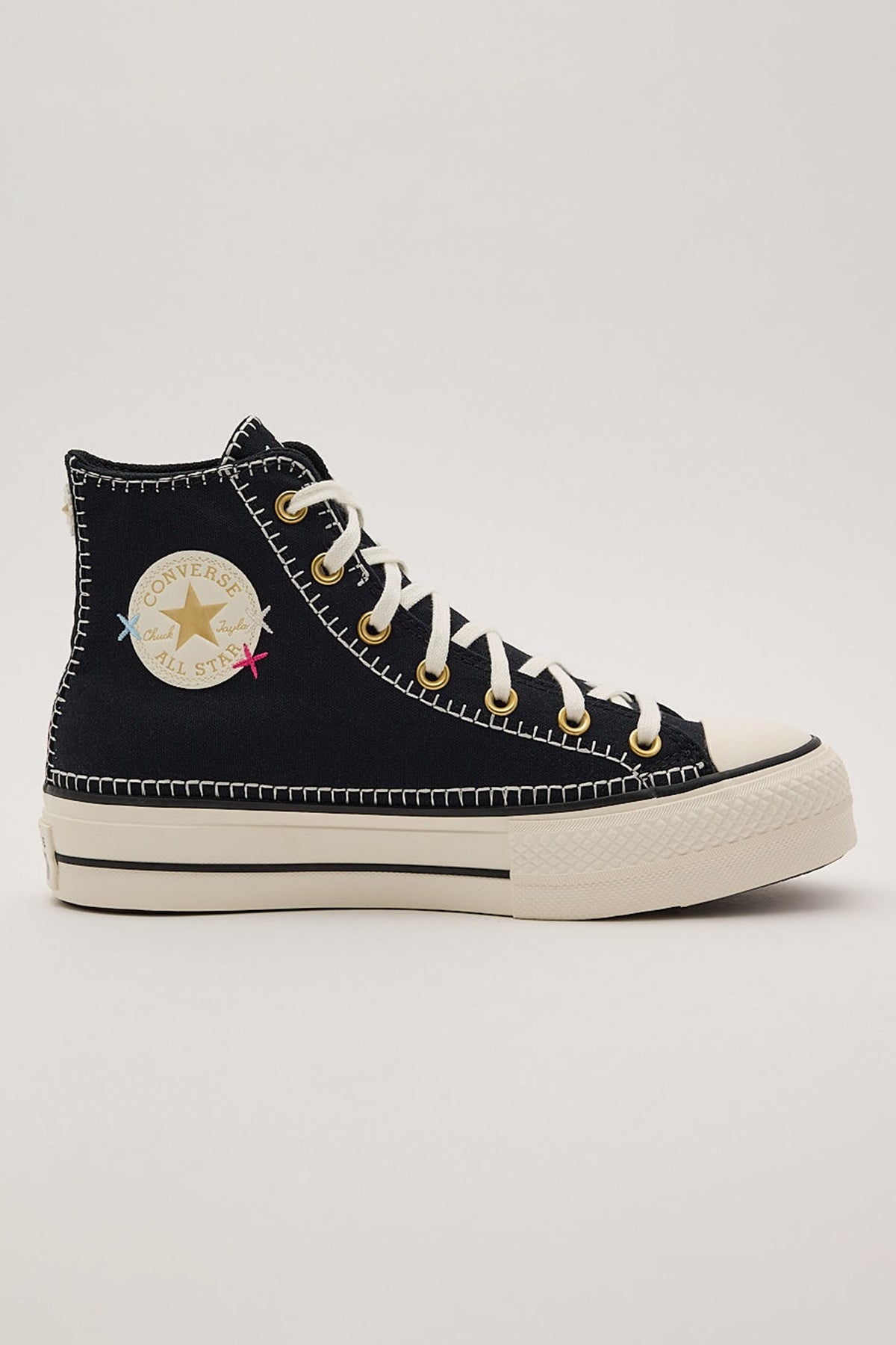 Converse CT Lift Hi Crafted Stitching Black Egret Gold