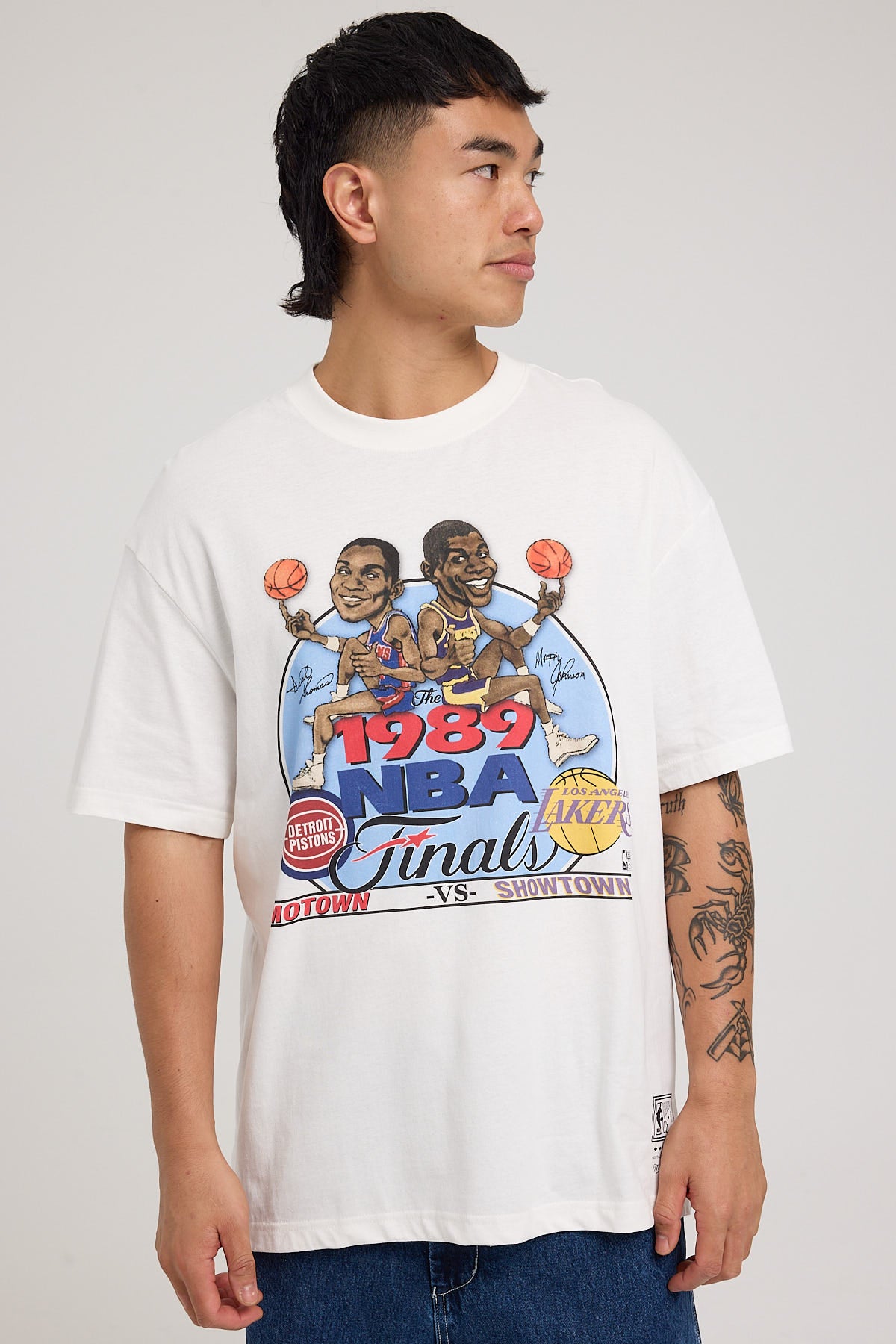 Mitchell & Ness 1989 NBA Finals Tee Vintage White