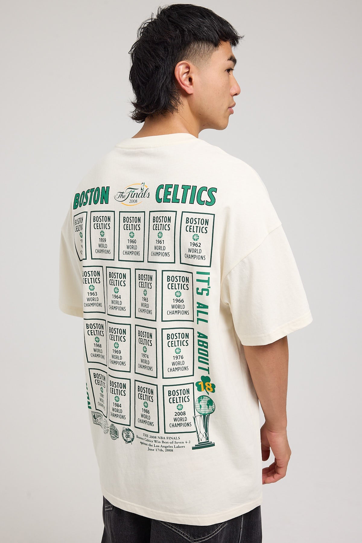 Mitchell & Ness Celtics History of Champions Tee Egret