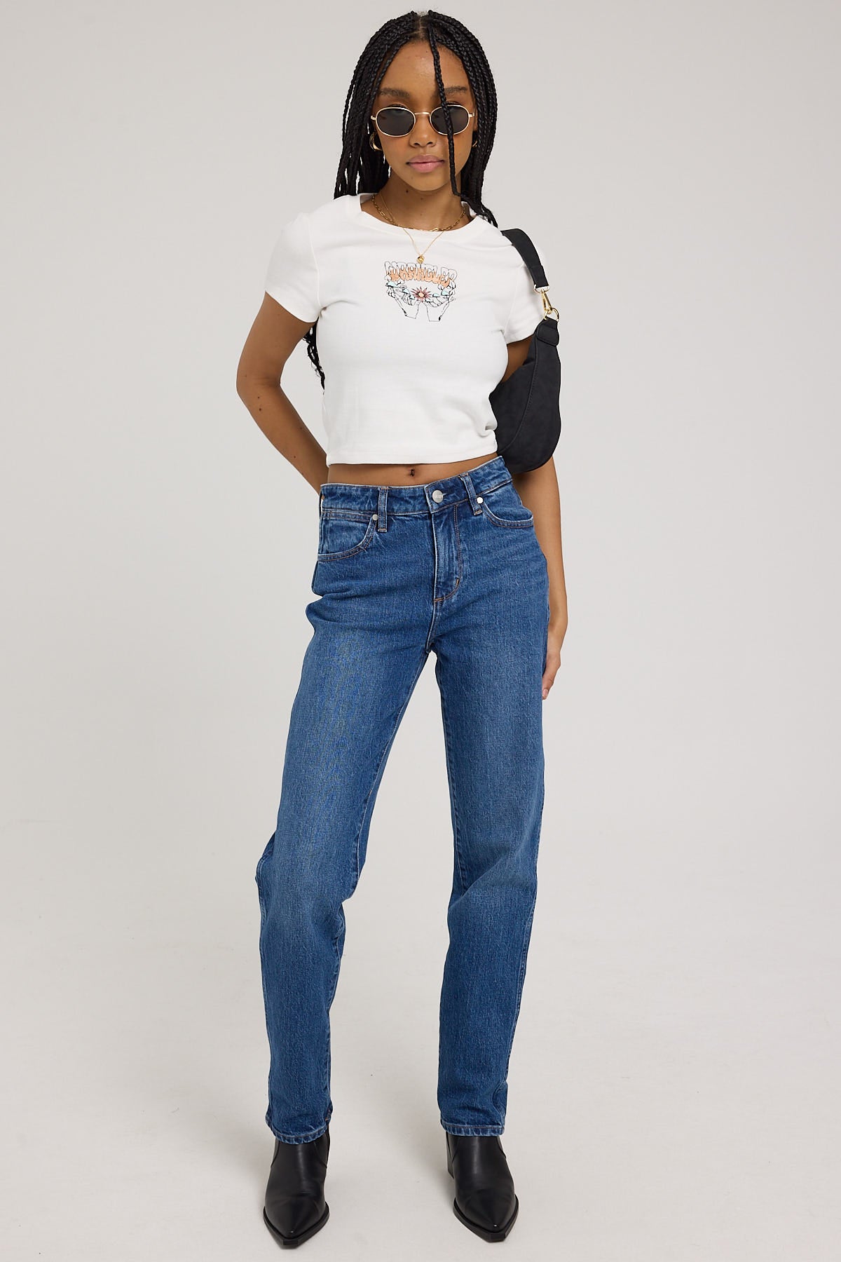 Wrangler Shroom Baby Rib Tee White