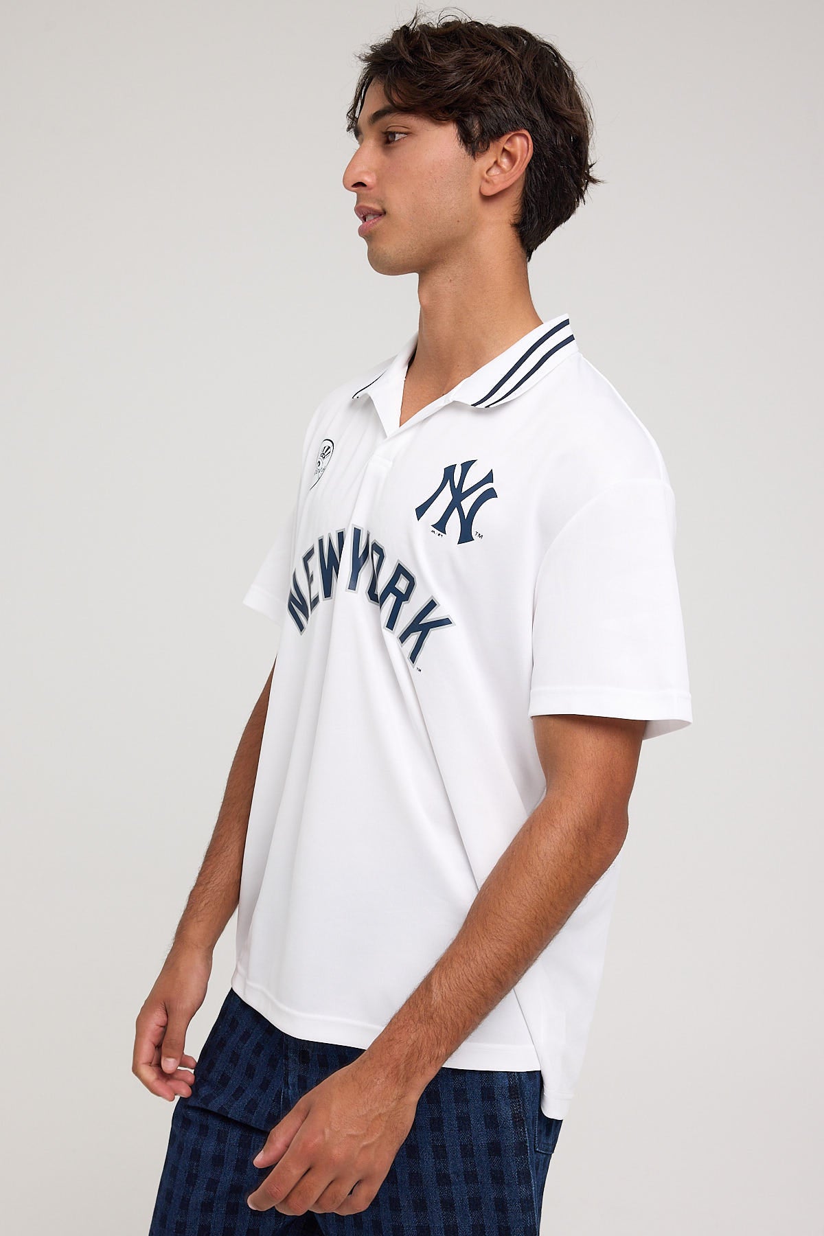 Majestic Athletic MJNY Team V-Neck Collar Jersey White