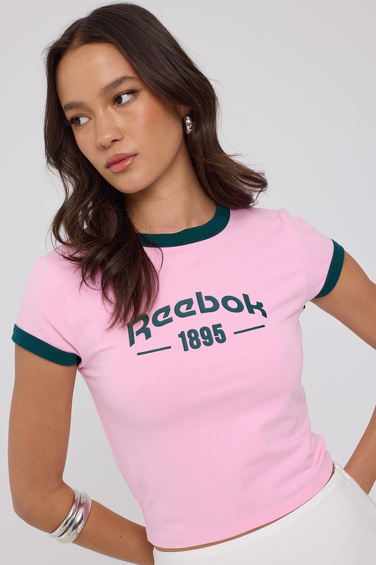 Reebok Ringer 95 Tee Astro Rose/Collegiate Green